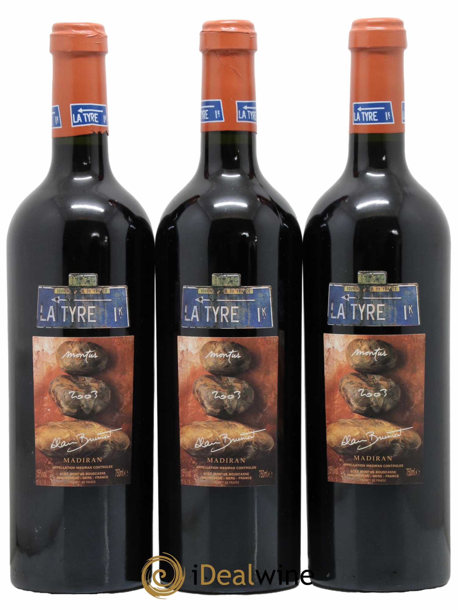 Madiran Château Montus-La Tyre Alain Brumont 2003 - Lot de 3 bouteilles - 0