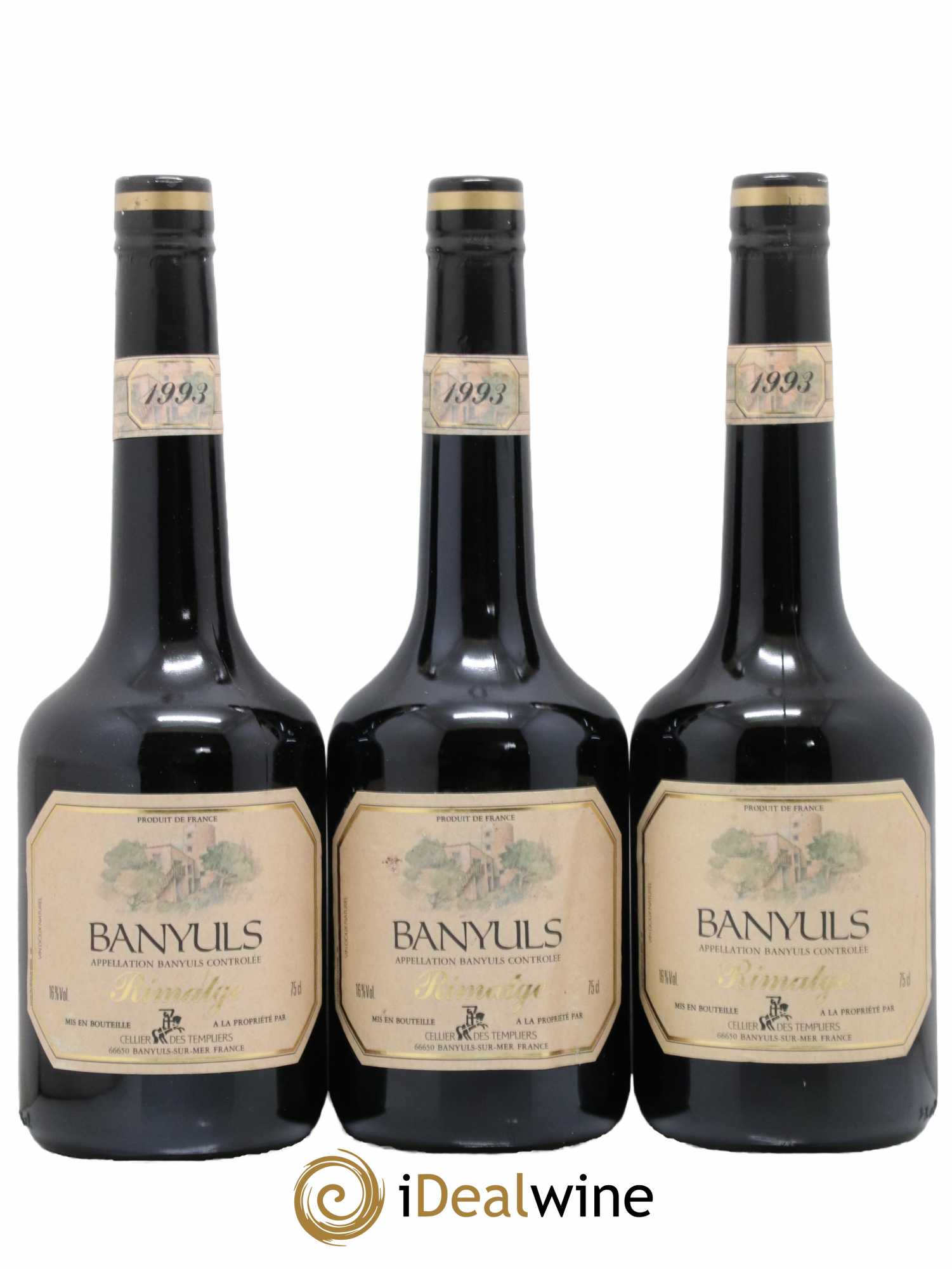 Banyuls Cellier des Templiers Rimatge 1993 - Lot de 3 bouteilles - 0