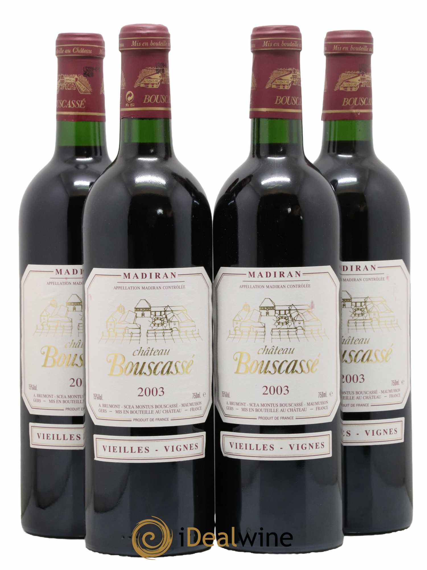 Madiran Vieilles Vignes Château Bouscassé - Alain Brumont 2003 - Lot de 4 bouteilles - 0