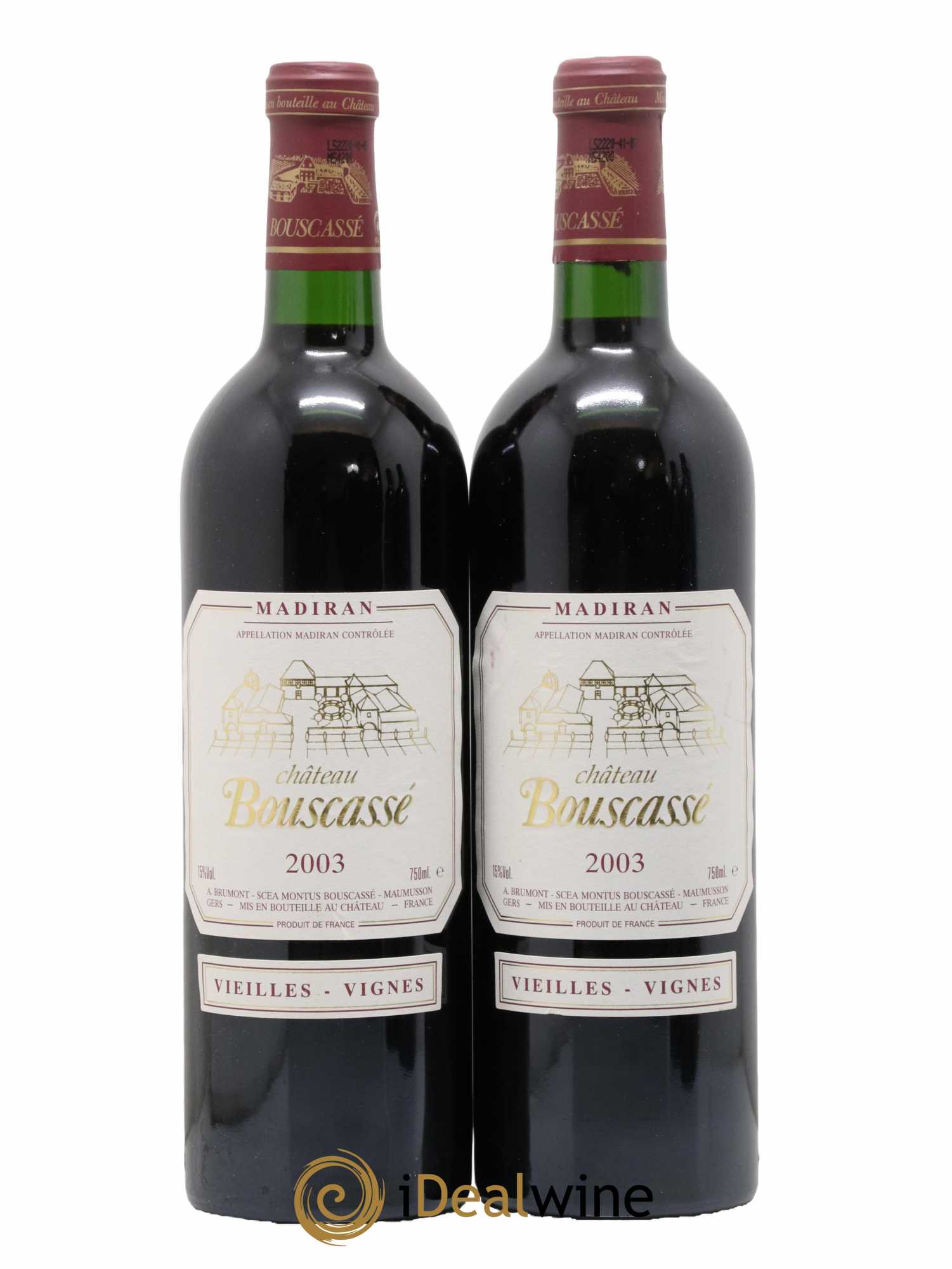 Madiran Vieilles Vignes Château Bouscassé - Alain Brumont 2003 - Posten von 2 Flaschen - 0