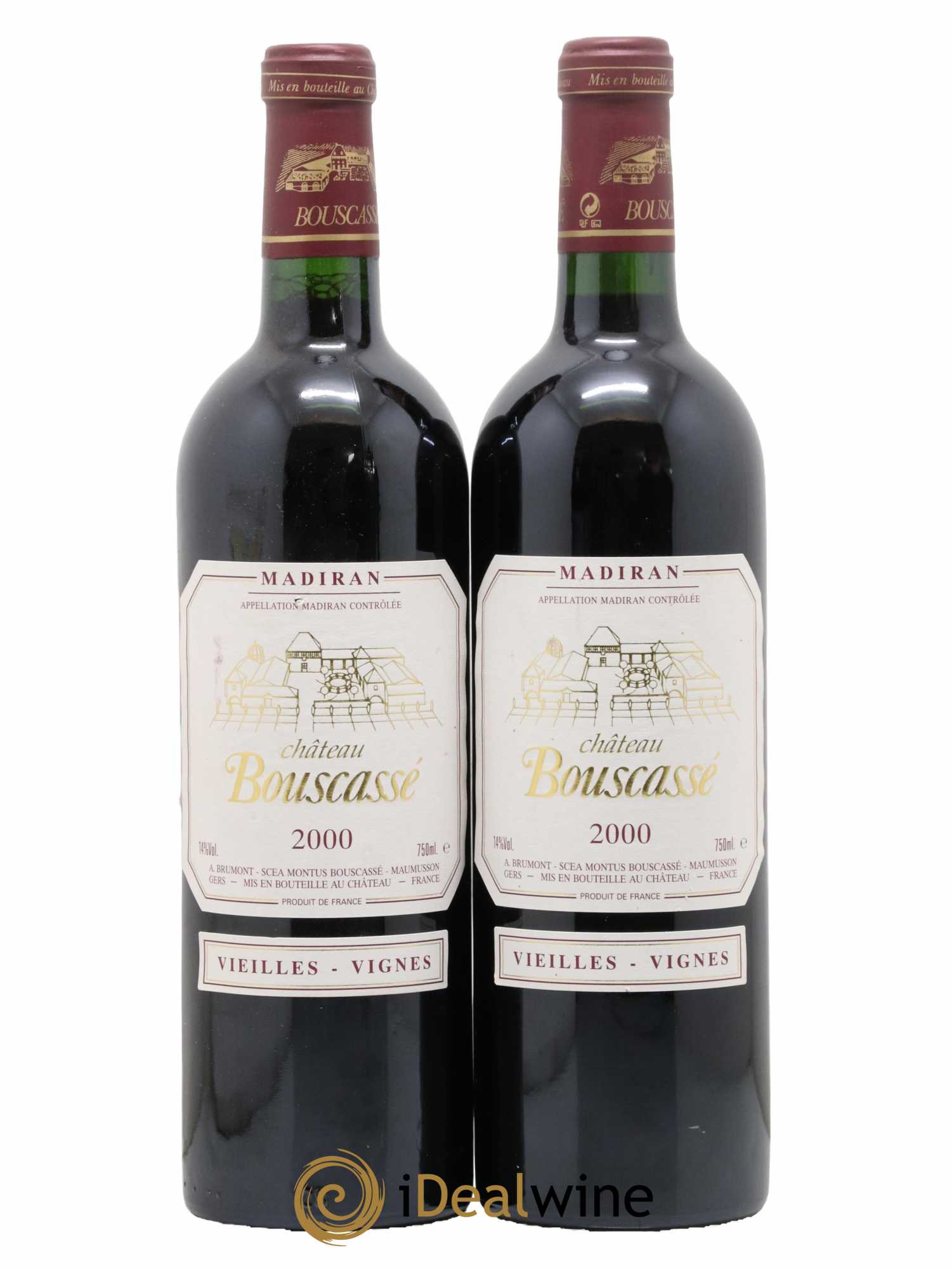 Madiran Vieilles Vignes Château Bouscassé - Alain Brumont 2000 - Lot de 2 bouteilles - 0