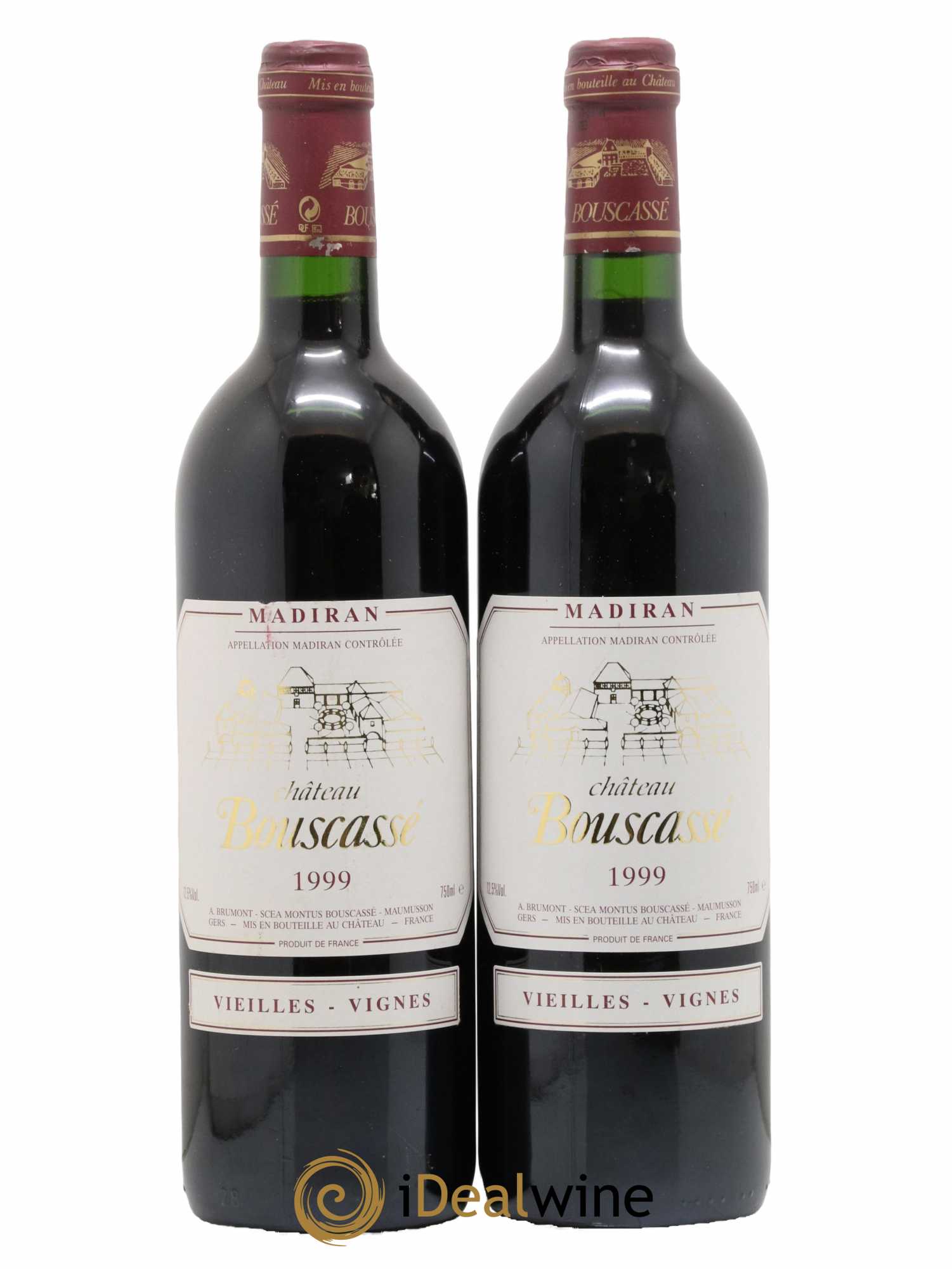Madiran Vieilles Vignes Château Bouscassé - Alain Brumont 1999 - Lot de 2 bouteilles - 0
