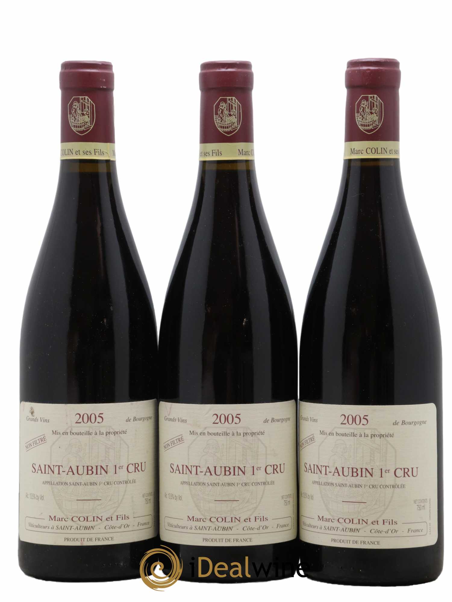 Saint-Aubin 1er Cru Marc Colin & Fils 2005 - Lot de 3 bouteilles - 0