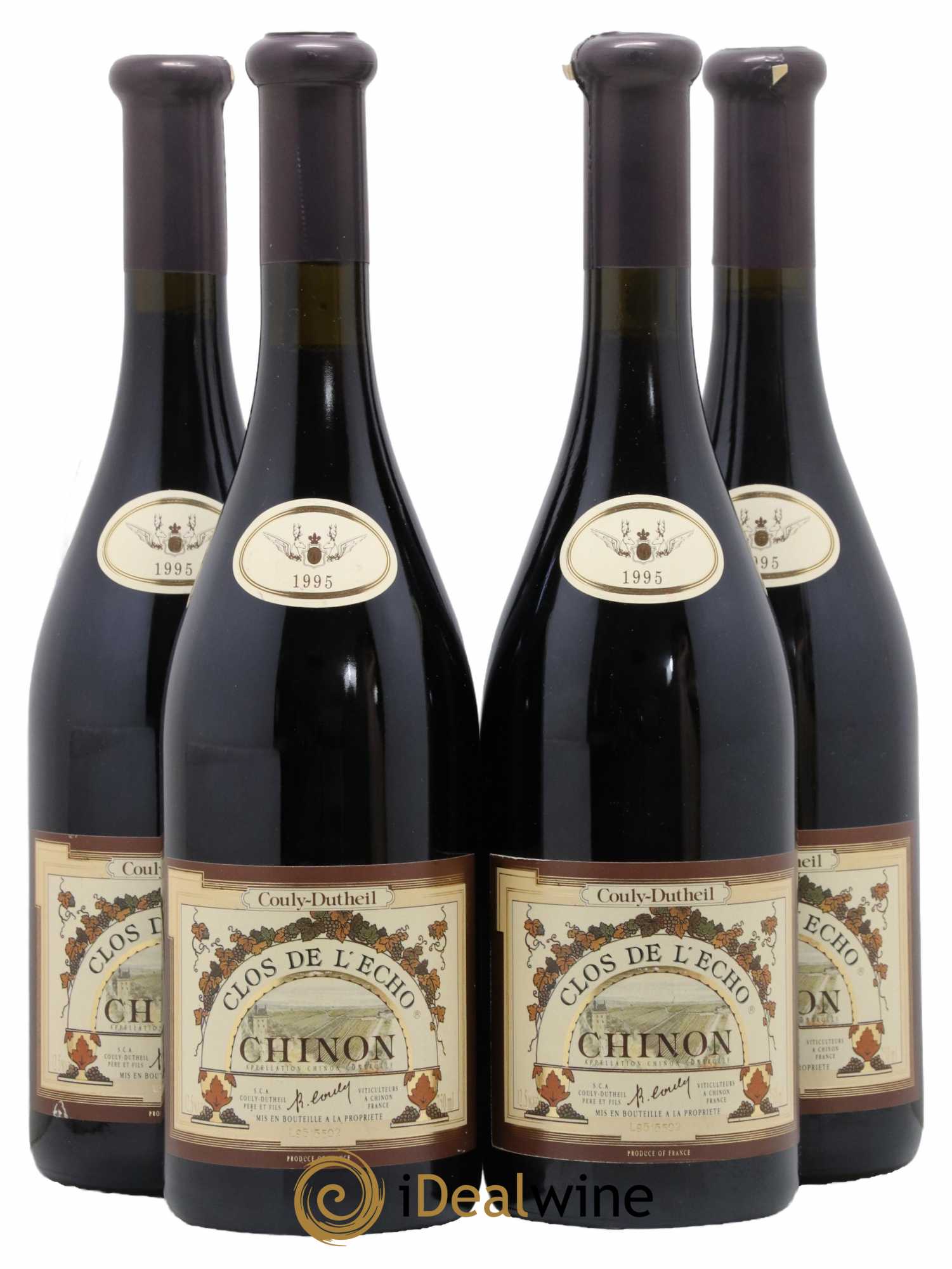Chinon Clos de l'Echo Couly-Dutheil 1995 - Lot de 4 bouteilles - 0