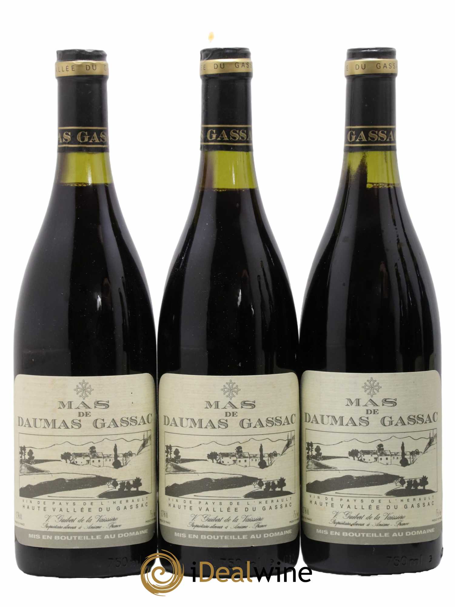 Saint-Guilhem-le-Désert - Cité d'Aniane Mas Daumas Gassac Famille Guibert de La Vaissière 1988 - Lotto di 6 bottiglie - 1