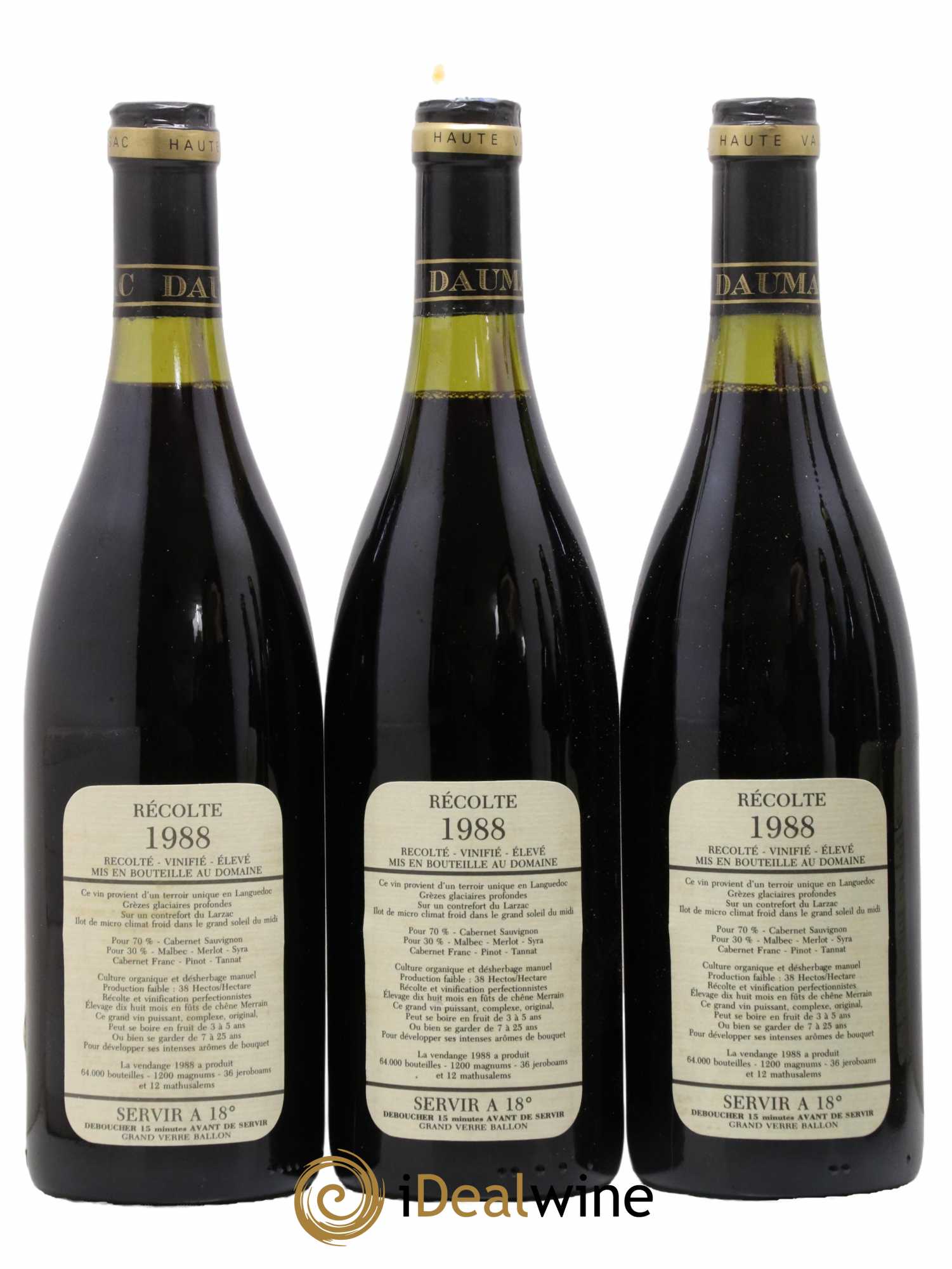 Saint-Guilhem-le-Désert - Cité d'Aniane Mas Daumas Gassac Famille Guibert de La Vaissière 1988 - Lotto di 6 bottiglie - 2