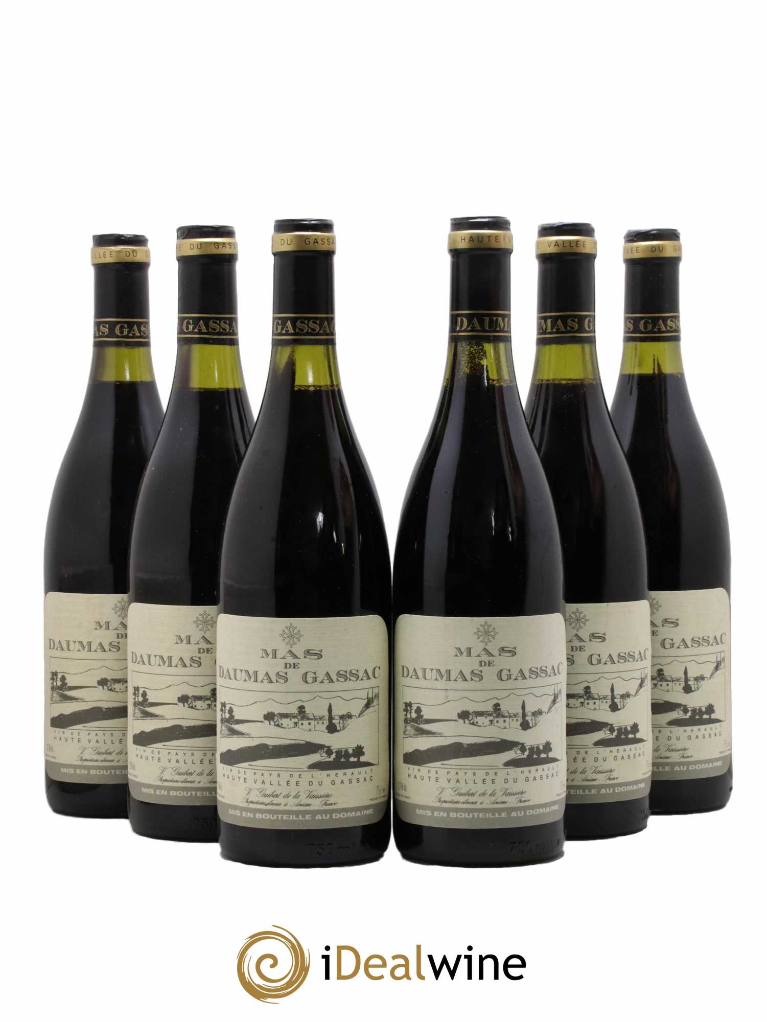 Saint-Guilhem-le-Désert - Cité d'Aniane Mas Daumas Gassac Famille Guibert de La Vaissière 1988 - Lotto di 6 bottiglie - 0