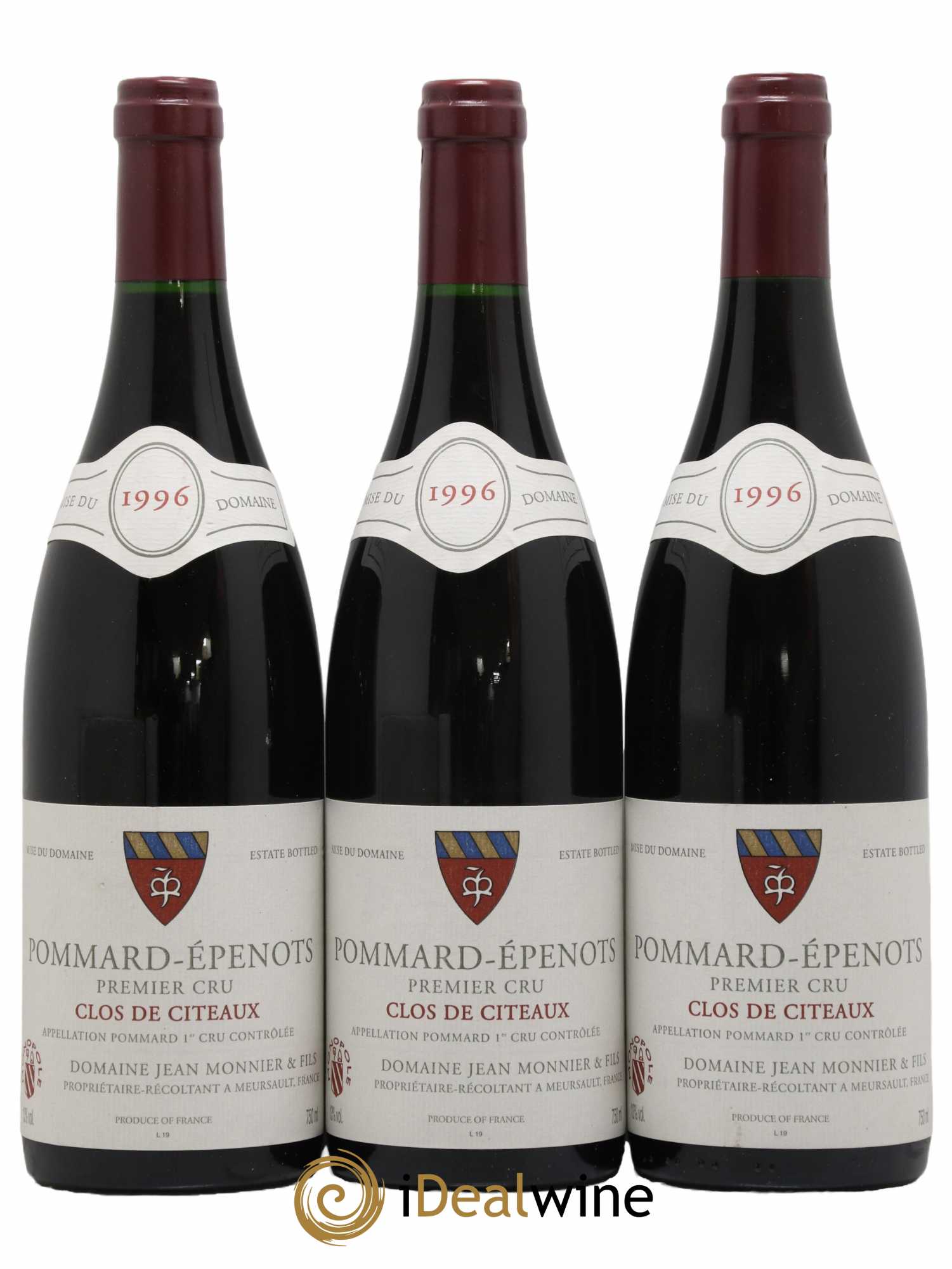Pommard 1er Cru Epenots Clos de Citeaux Domaine Jean Monnier & Fils 1996 - Lot de 3 bouteilles - 0