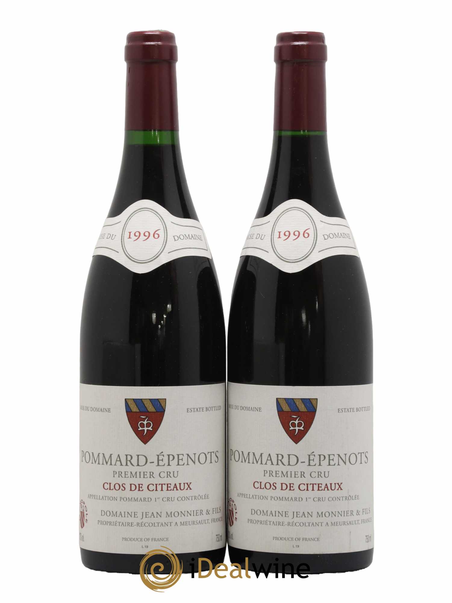 Pommard 1er Cru Epenots Clos de Citeaux Domaine Jean Monnier & Fils 1996 - Lot de 2 bouteilles - 0