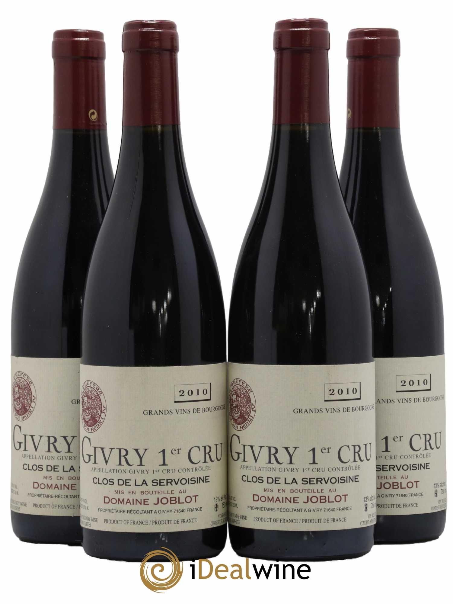 Givry 1er Cru Servoisine Joblot (Domaine) 2010 - Lot de 4 bouteilles - 0