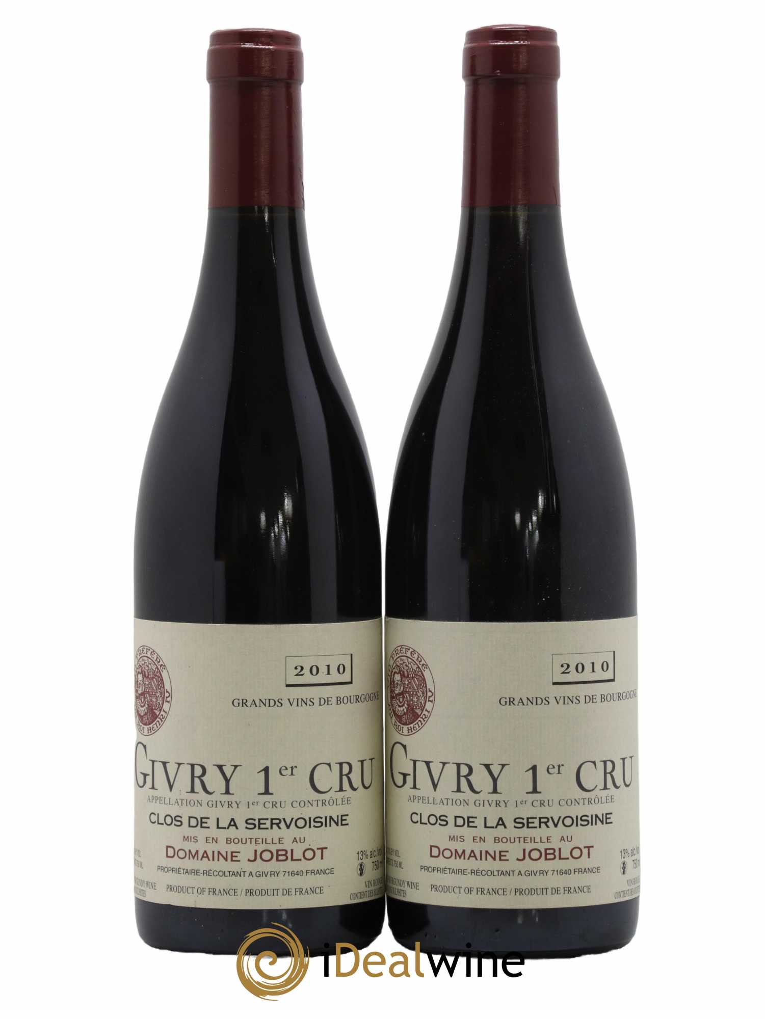 Givry 1er Cru Servoisine Joblot (Domaine) 2010 - Lot de 2 bouteilles - 0