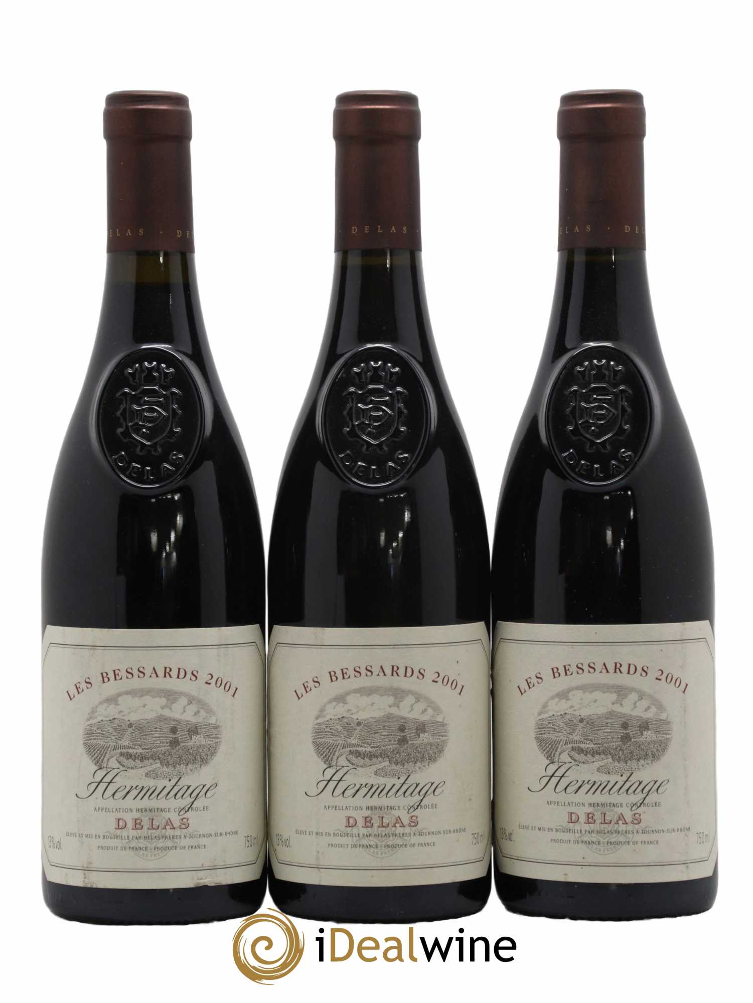 Hermitage Les Bessards Delas Frères 2001 - Lot de 3 bouteilles - 0