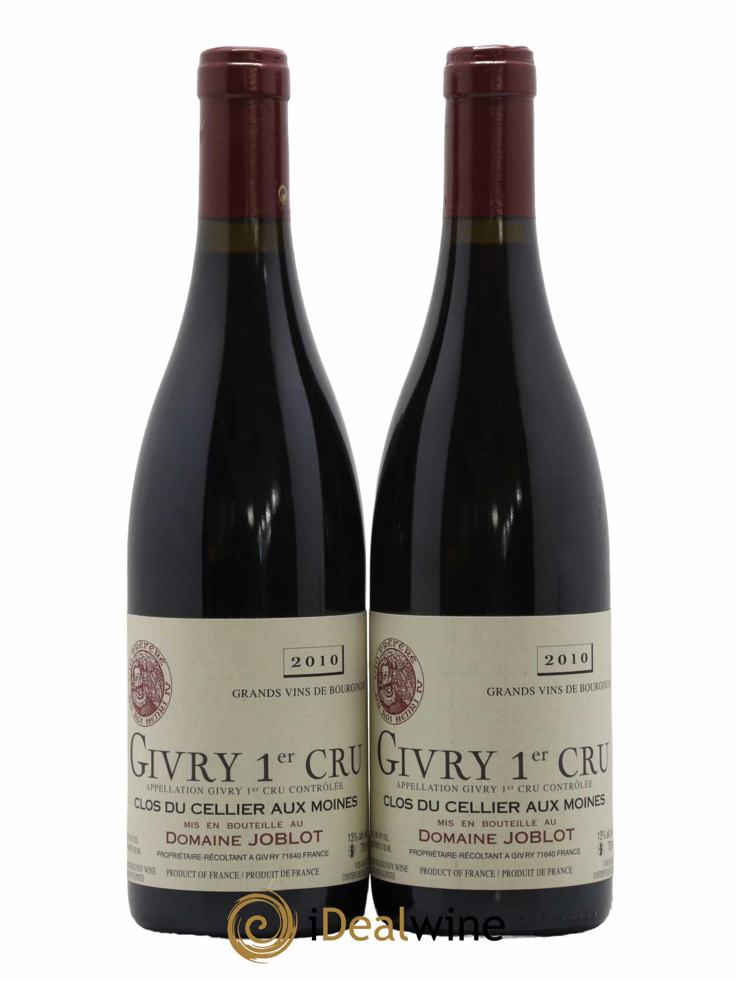 Givry 1er Cru Clos du Cellier aux Moines Joblot (Domaine) 2010 - Lot de 2 bouteilles - 0