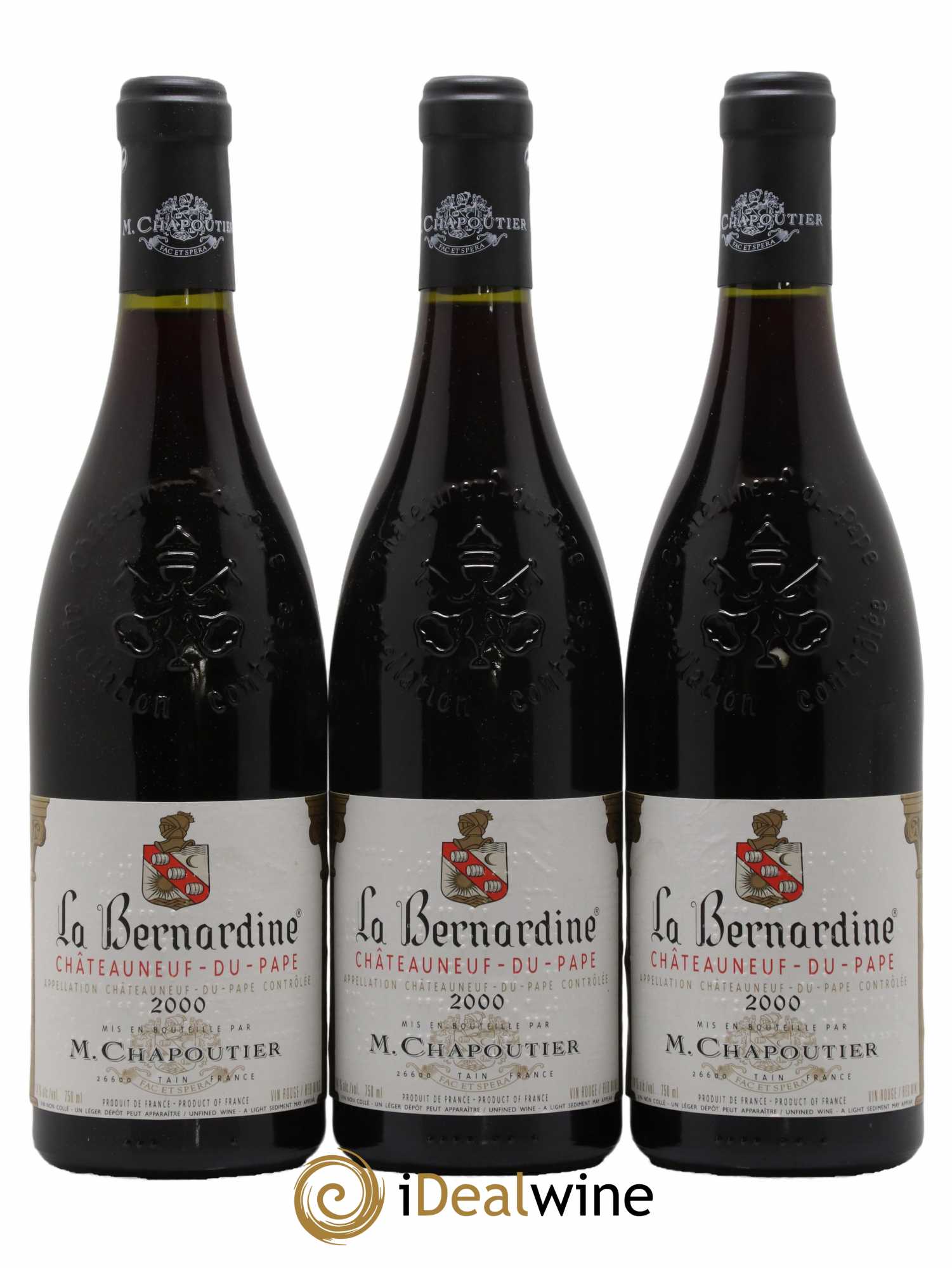 Châteauneuf-du-Pape La Bernardine Chapoutier 2000 - Lot de 3 bouteilles - 0