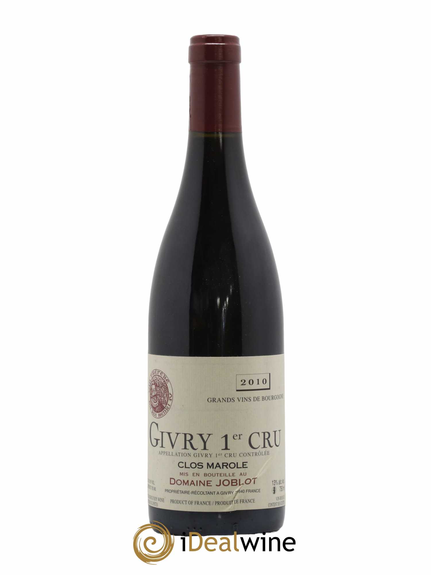 Givry 1er Cru Clos Marole Joblot (Domaine) 2010 - Lot de 1 bouteille - 0