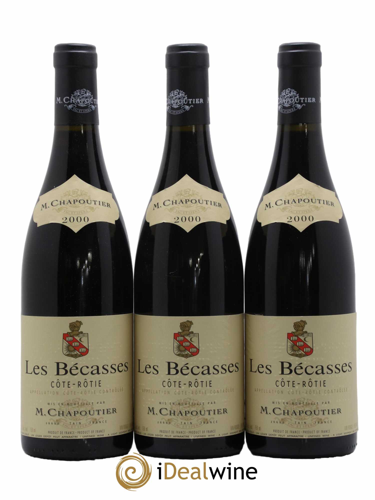 Côte-Rôtie Les Bécasses Chapoutier 2000 - Lot de 3 bouteilles - 0