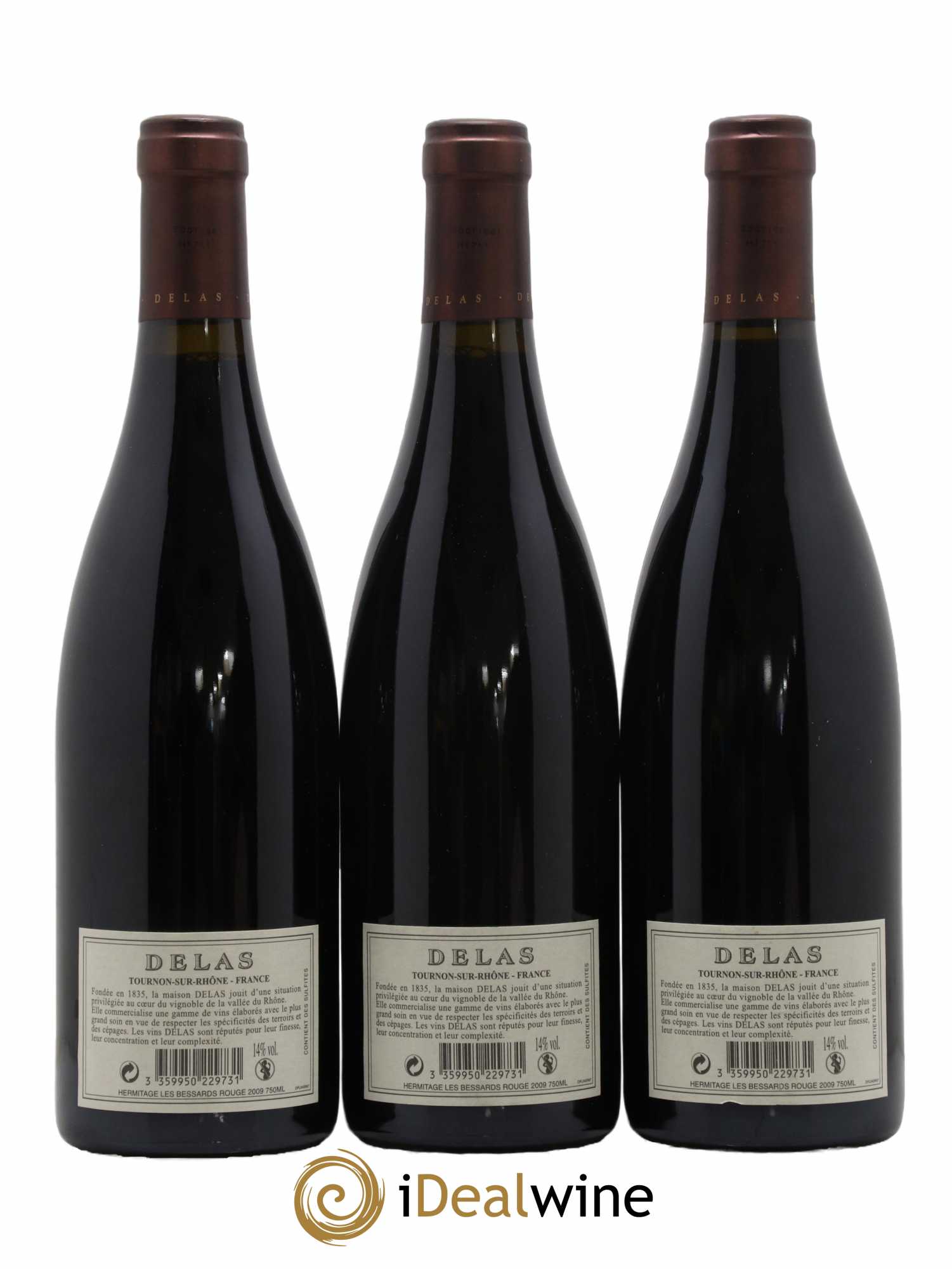 Hermitage Les Bessards Delas Frères 2009 - Lot de 3 bouteilles - 1