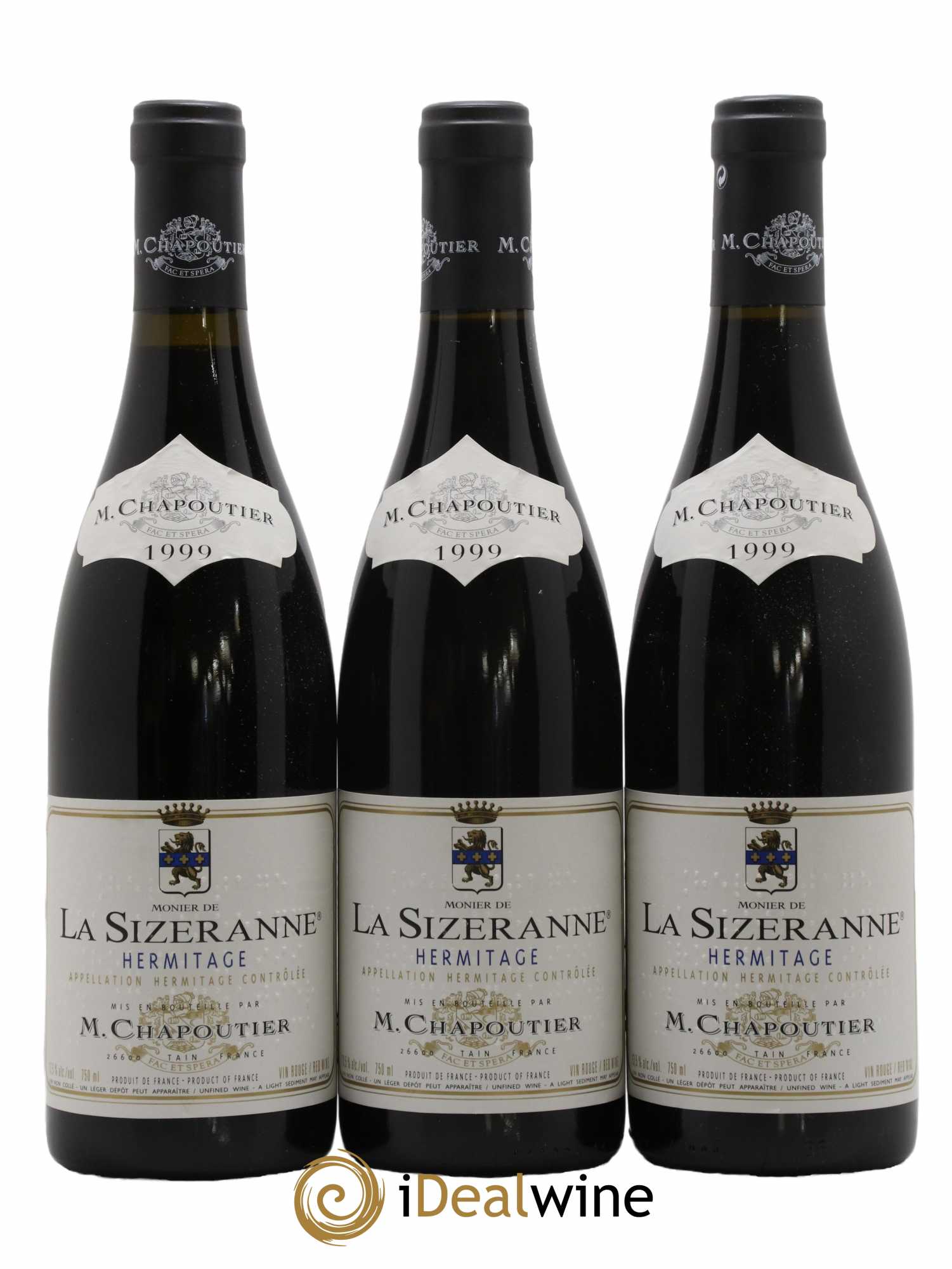 Hermitage Monier de La Sizeranne Chapoutier 1999 - Posten von 3 Flaschen - 0