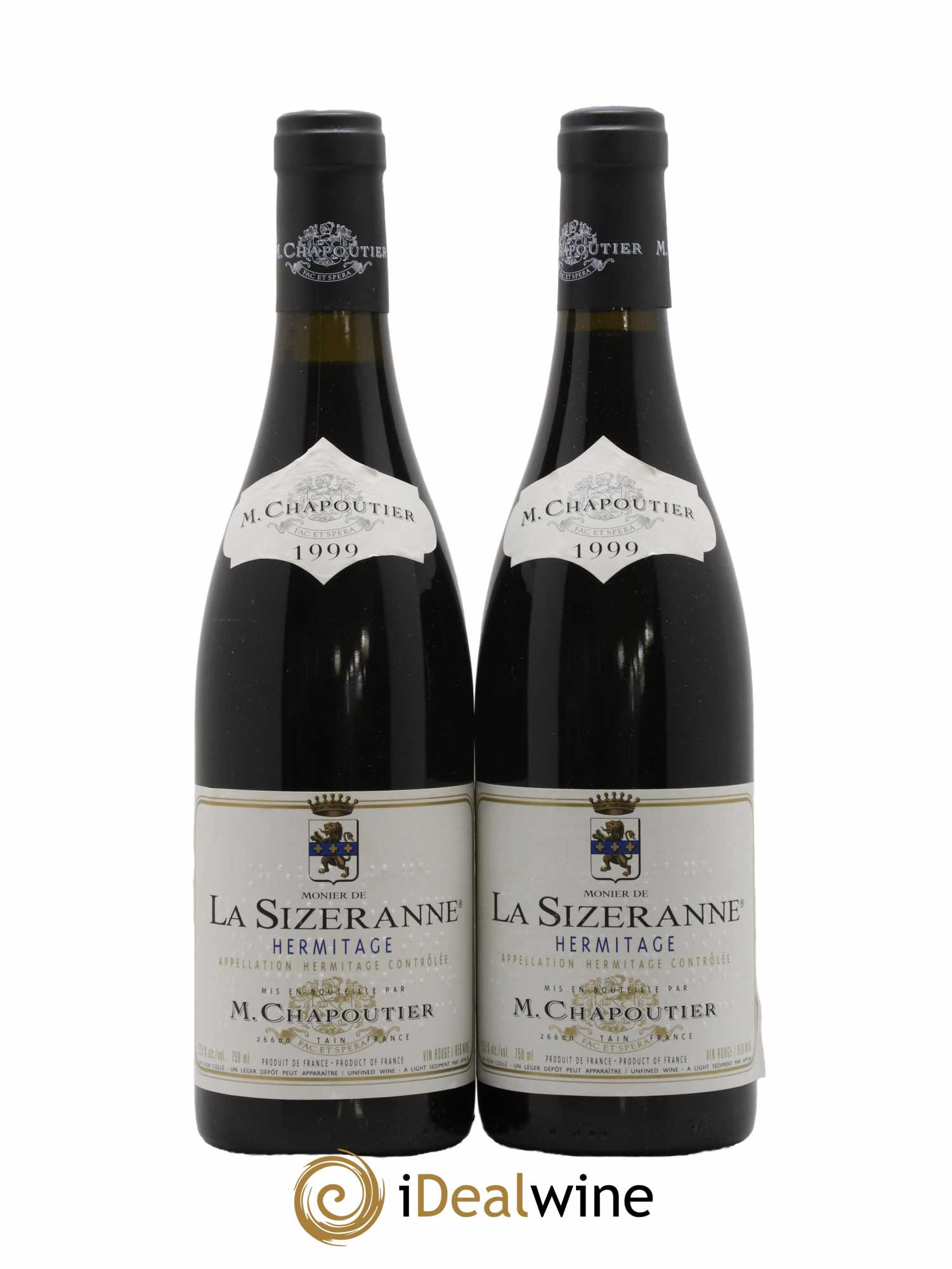 Hermitage Monier de La Sizeranne Chapoutier 1999 - Lot de 2 bouteilles - 0