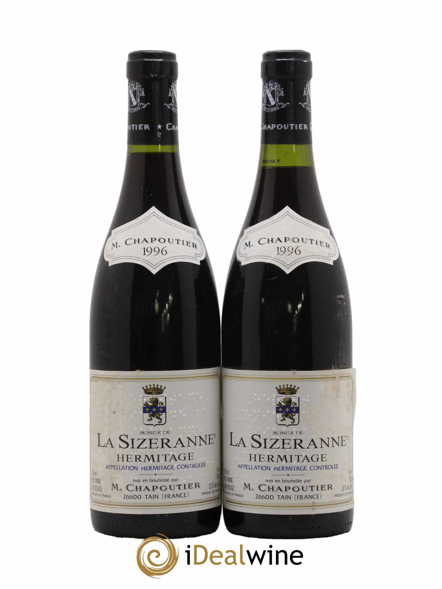 Hermitage Monier de La Sizeranne Chapoutier 1996 - Lot de 2 bouteilles - 0