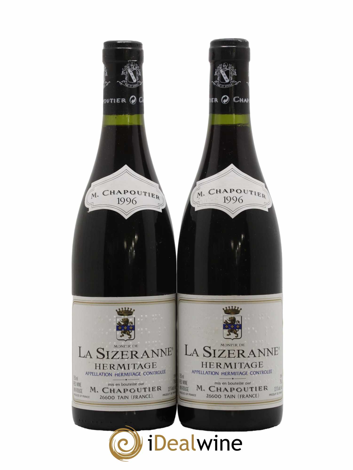 Hermitage Monier de La Sizeranne Chapoutier 1996 - Lot de 2 bouteilles - 0