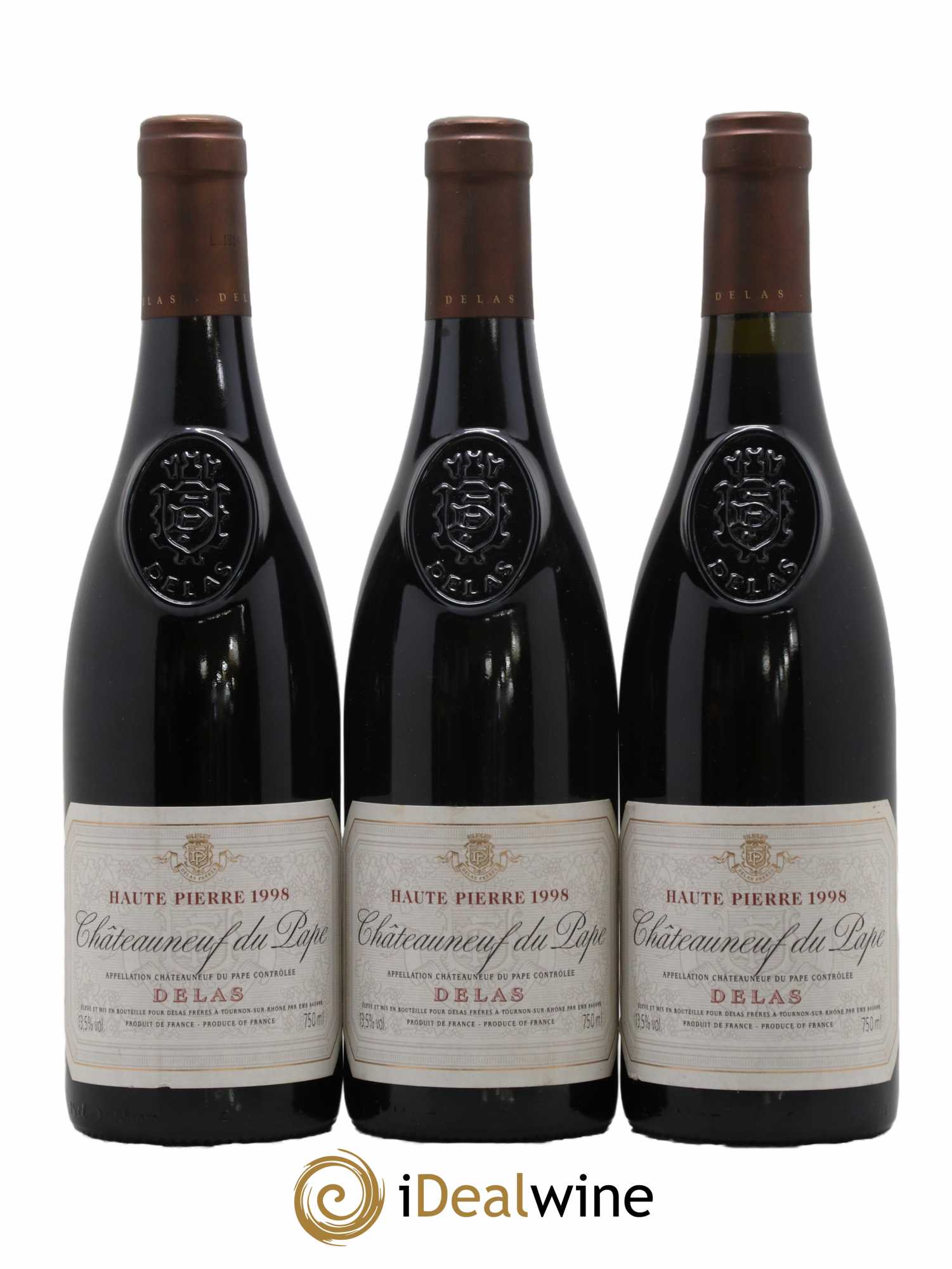 Châteauneuf-du-Pape Haute Pierre Delas Frères 1998 - Lot de 3 bouteilles - 0