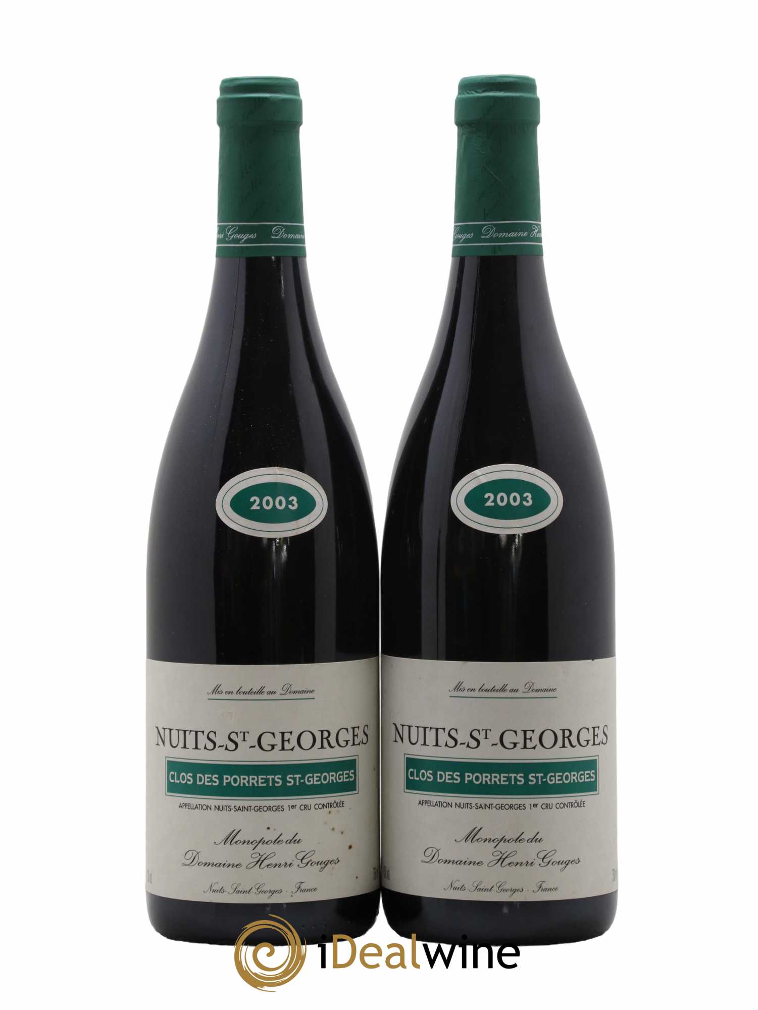 Nuits-Saint-Georges 1er Cru Clos des Porrets St Georges Henri Gouges 2003 - Lot de 2 bouteilles - 0