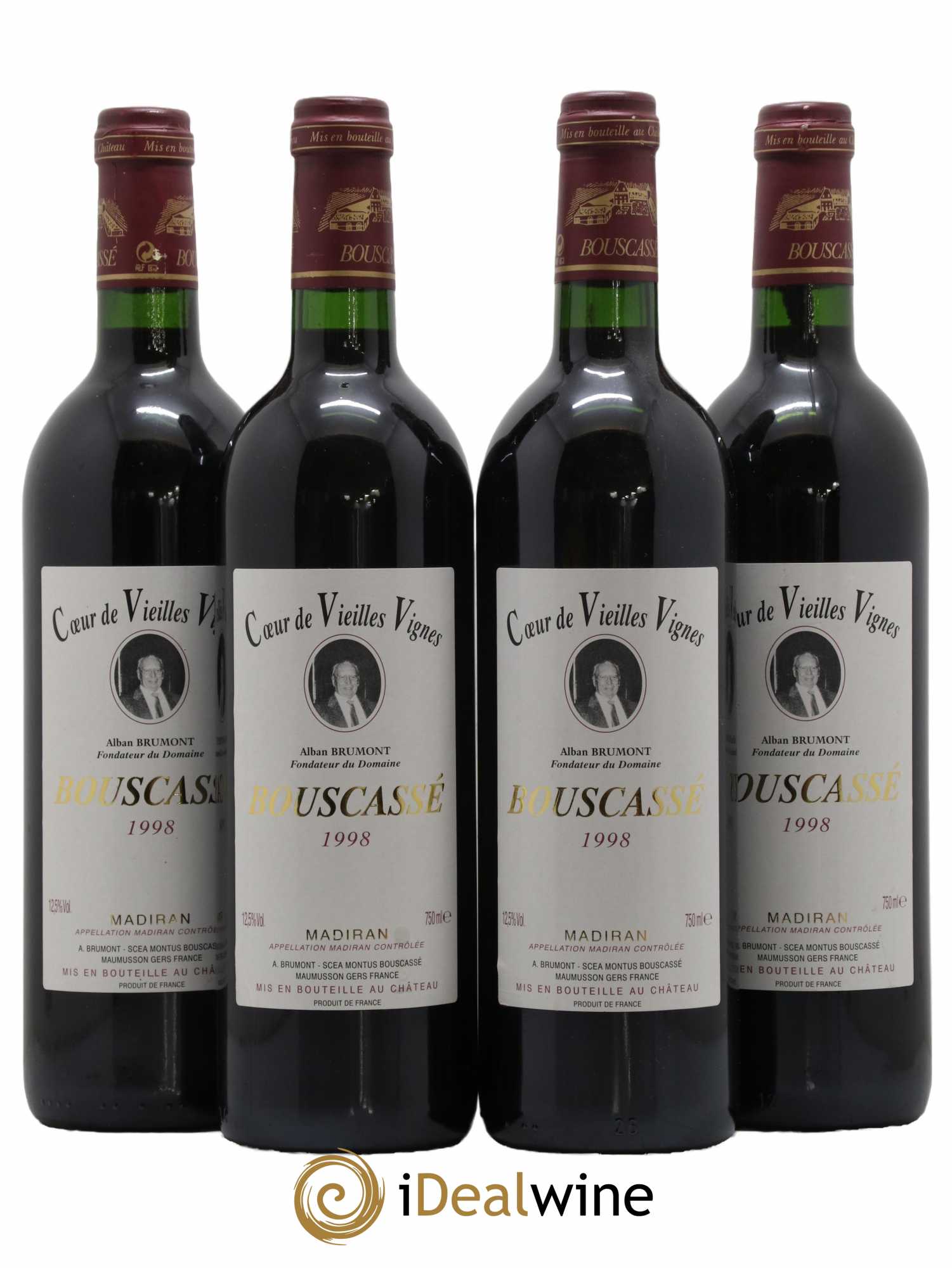 Madiran Château Bouscassé Alain Brumont 1998 - Posten von 4 Flaschen - 0