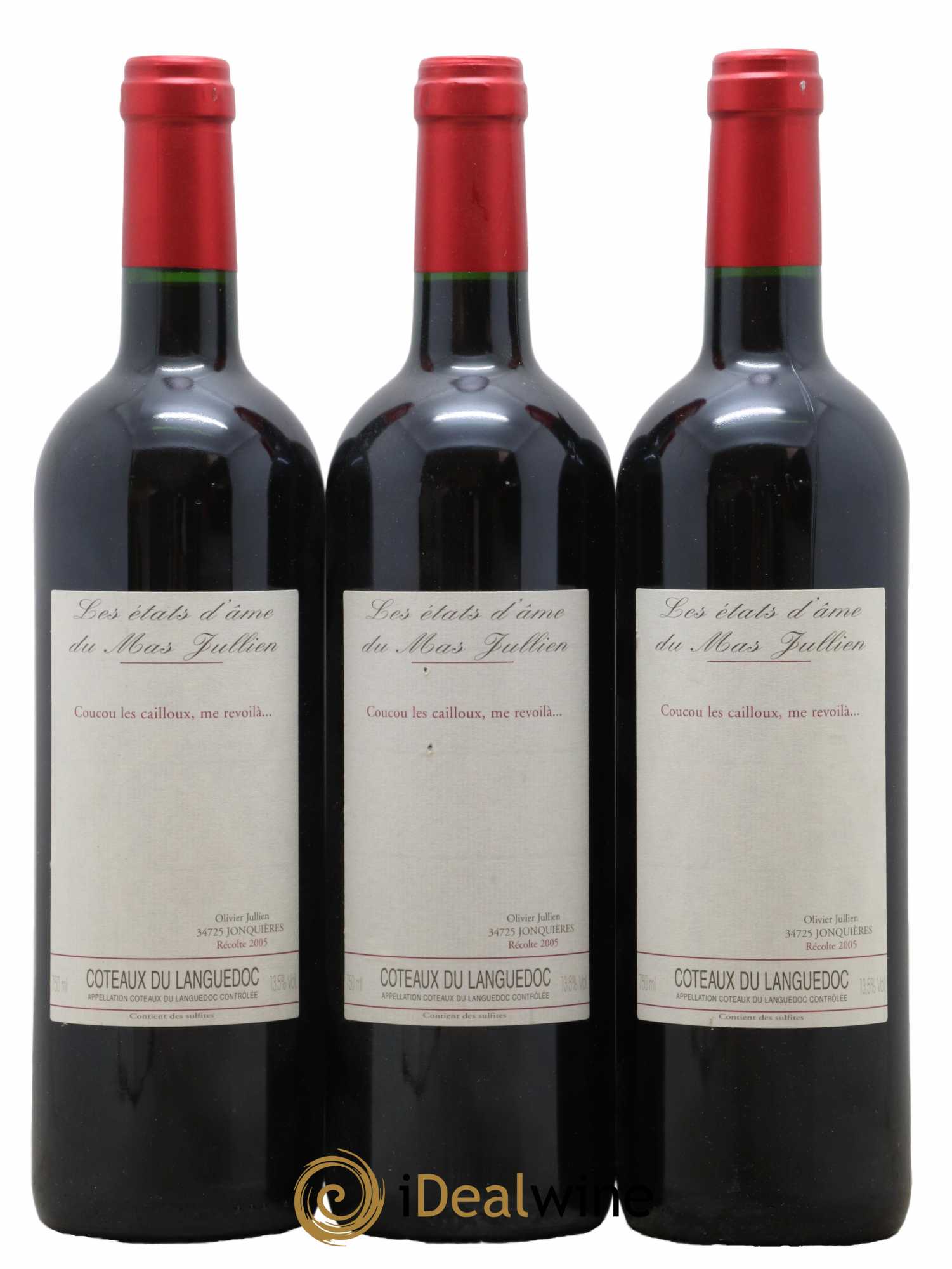 Terrasses du Larzac Mas Jullien Les derniers états d'âme Olivier Jullien 2005 - Lot de 3 bouteilles - 0