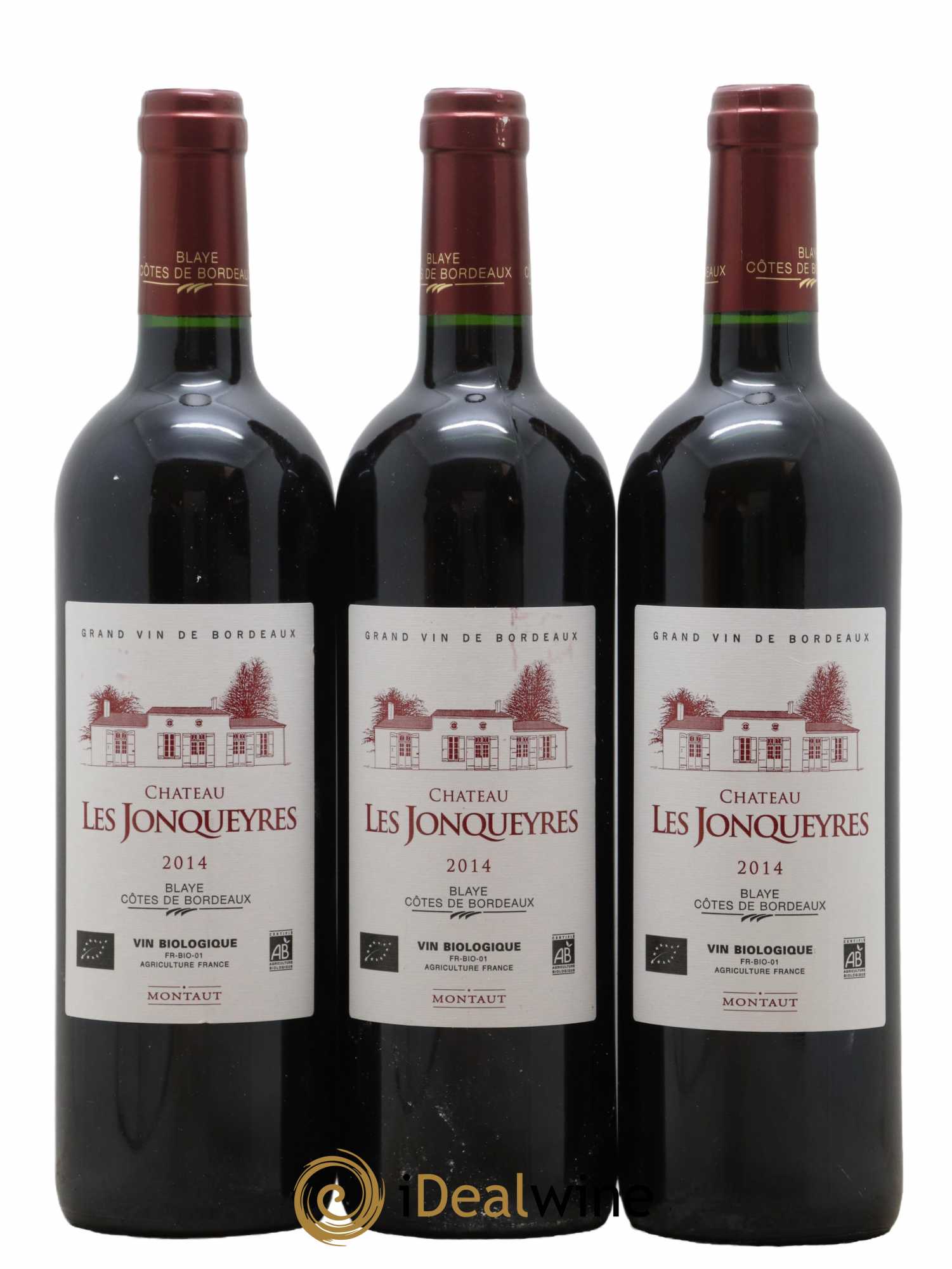 Premières-Côtes-de-Blaye (Blaye-Côtes-de-Bordeaux) Les Jonqueyres 2014 - Lot de 3 bouteilles - 0