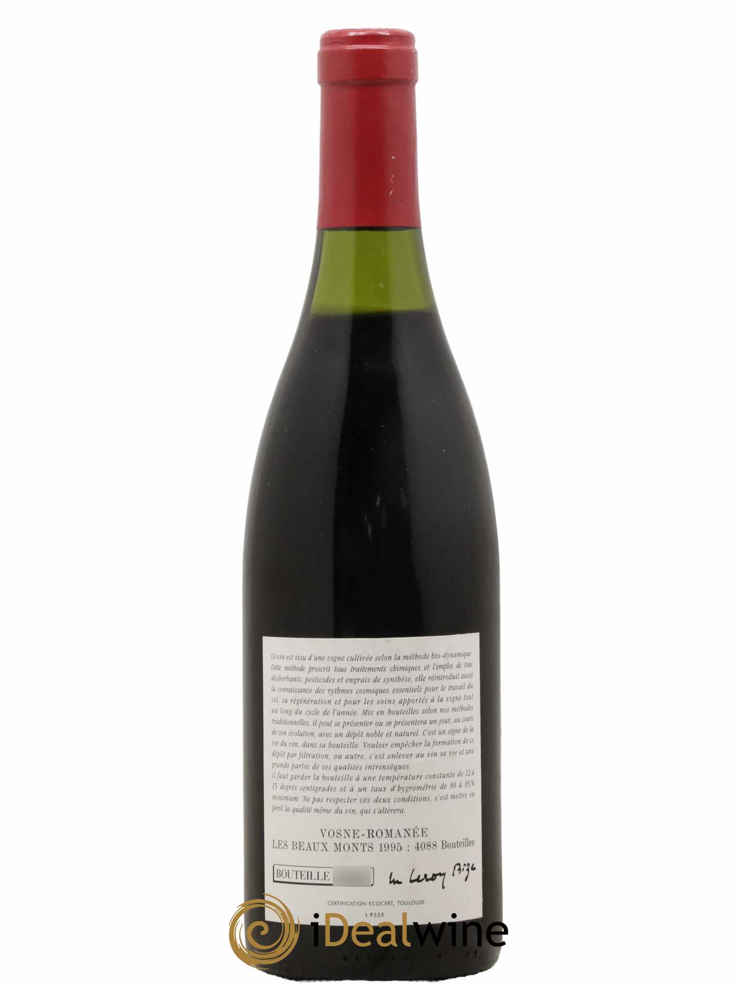 Vosne-Romanée 1er Cru Les Beaux-Monts Leroy (Domaine) 1995 - Lot de 1 bouteille - 1