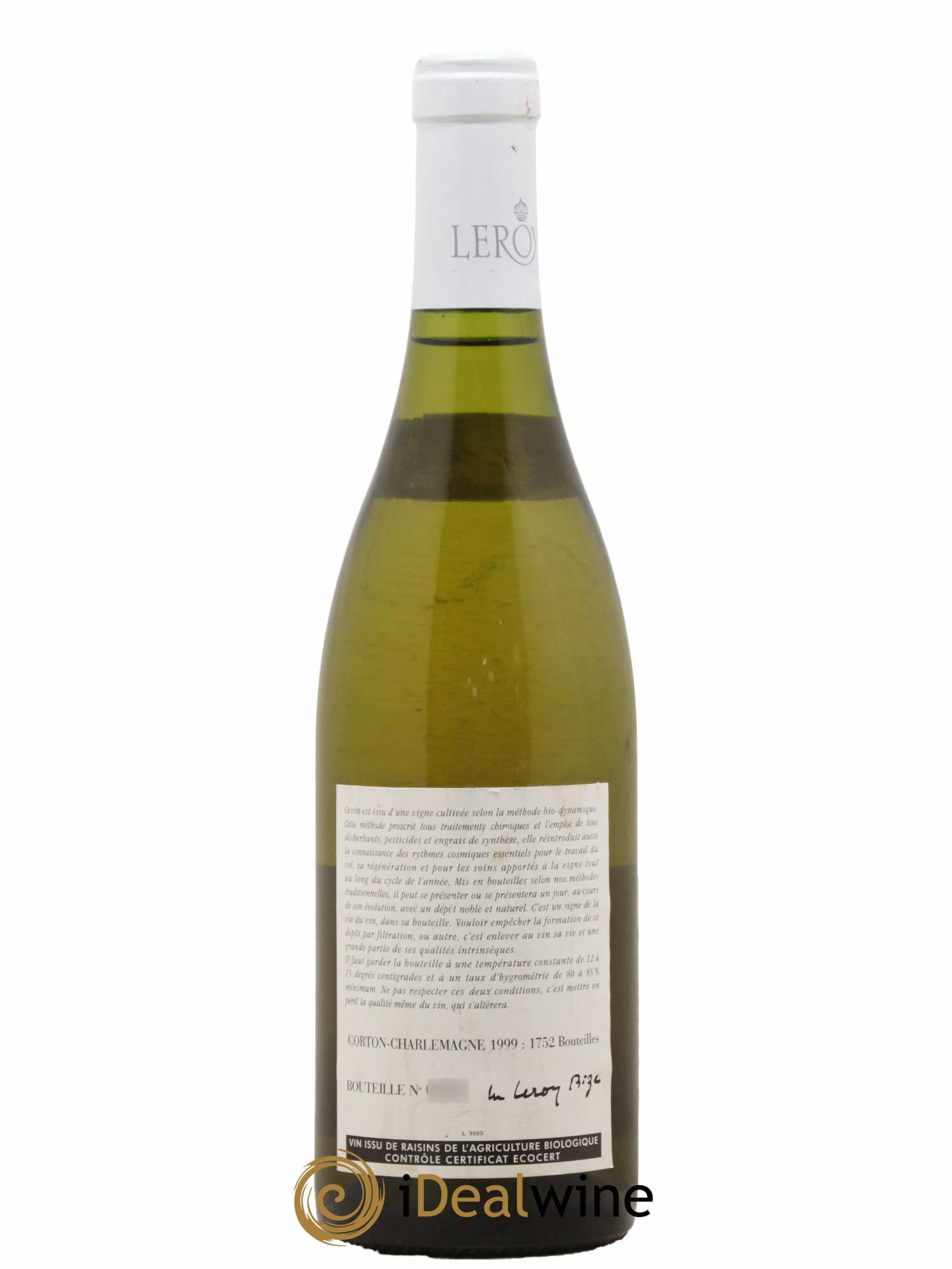 Corton-Charlemagne Grand Cru Leroy (Domaine) 1999 - Lot de 1 bouteille - 1