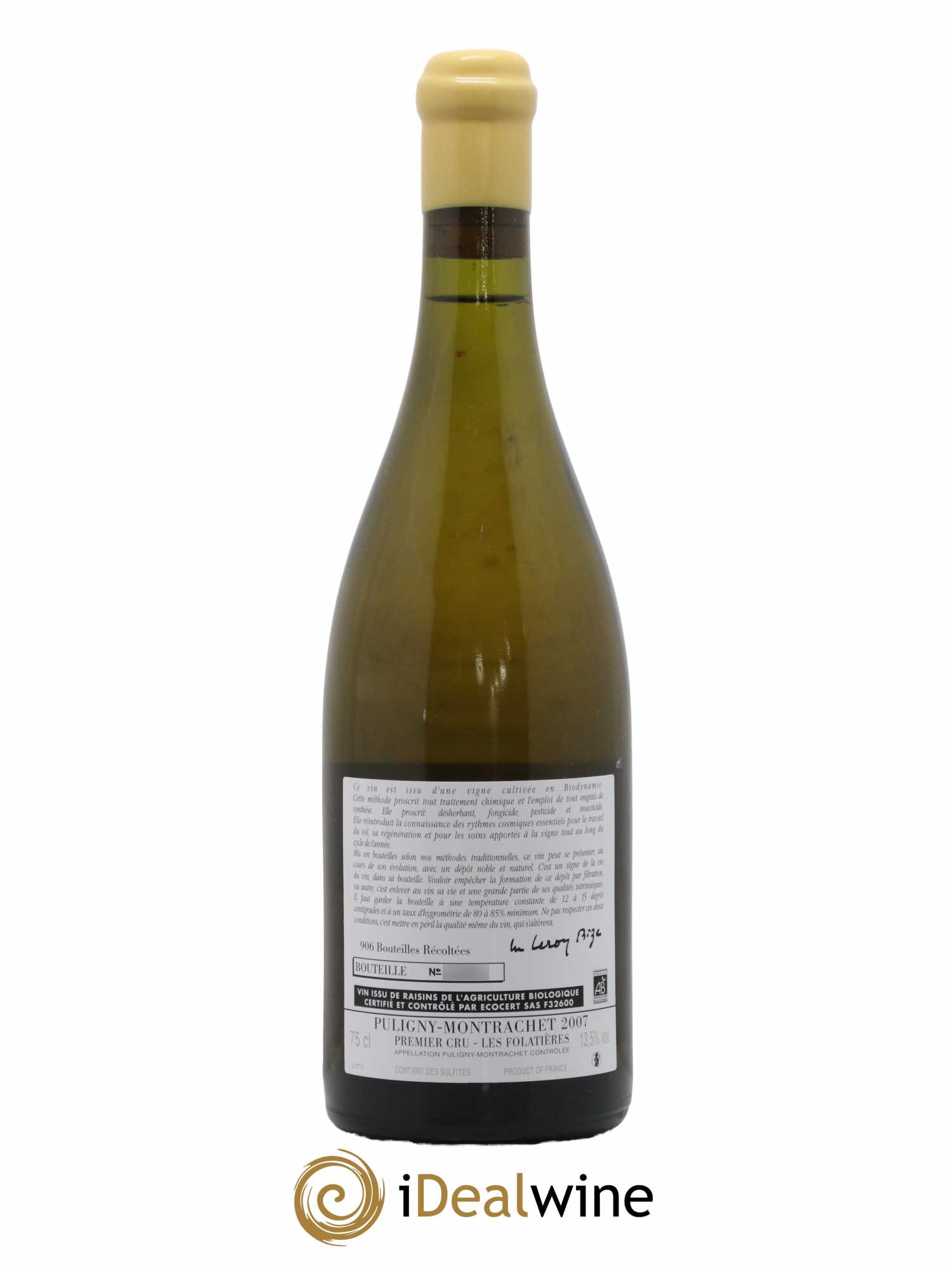 Puligny-Montrachet 1er Cru Les Folatières d'Auvenay (Domaine) 2007 - Posten von 1 Flasche - 1