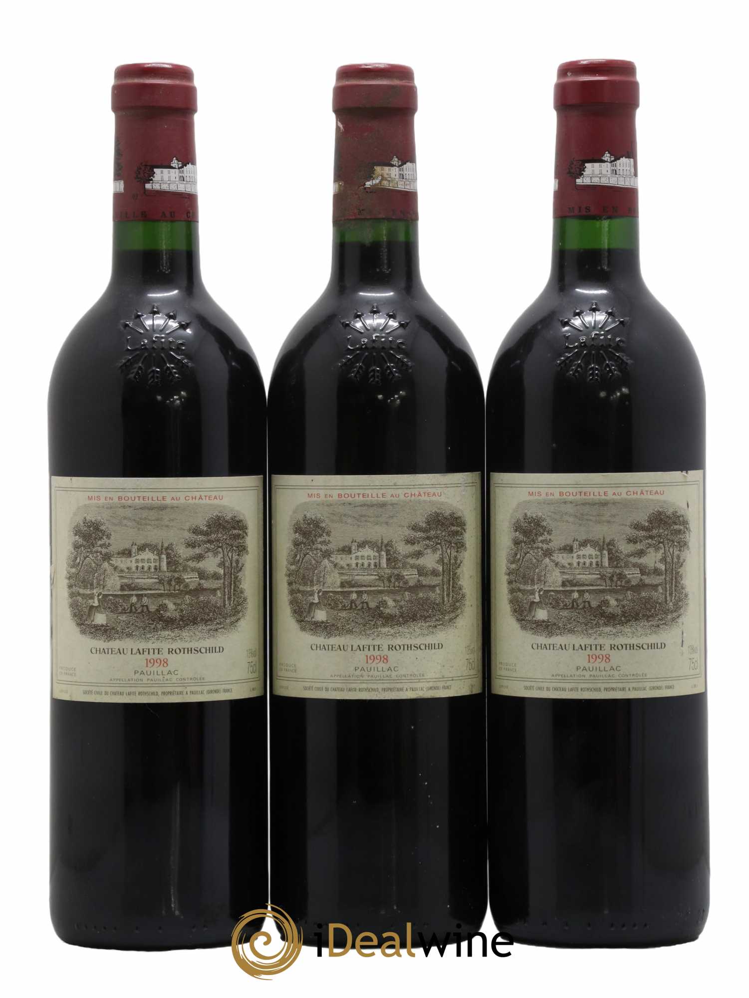 Château Lafite Rothschild 1er Grand Cru Classé 1998 - Lot de 3 bouteilles - 0