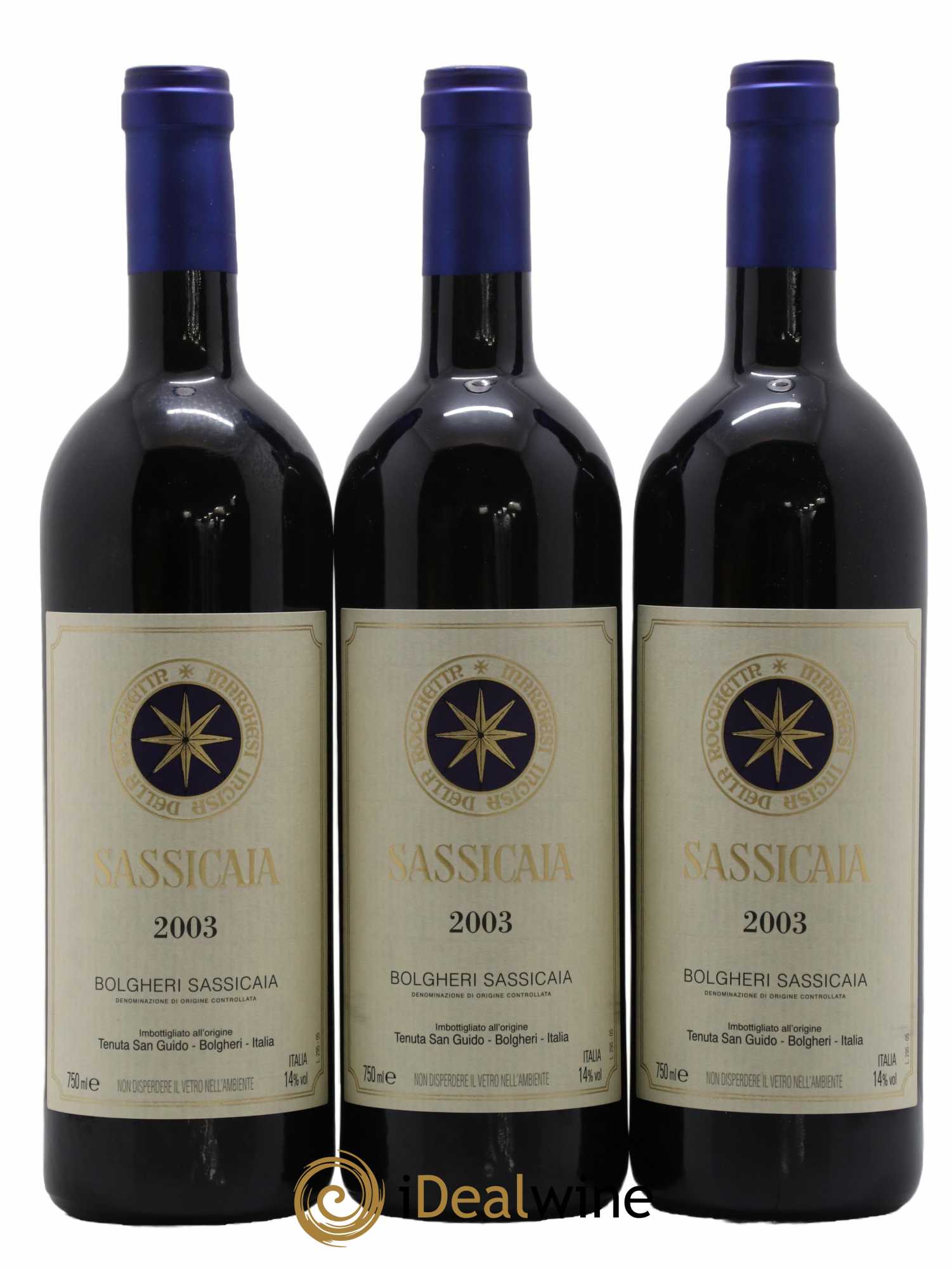 Bolgheri DOC Sassicaia Tenuta San Guido 2003 - Posten von 12 Flaschen - 2