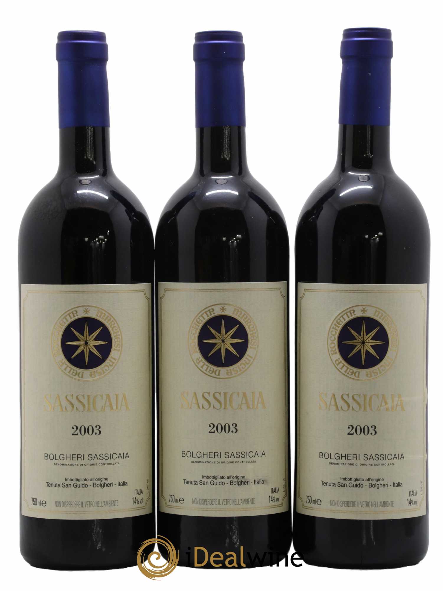 Bolgheri DOC Sassicaia Tenuta San Guido 2003 - Posten von 12 Flaschen - 3