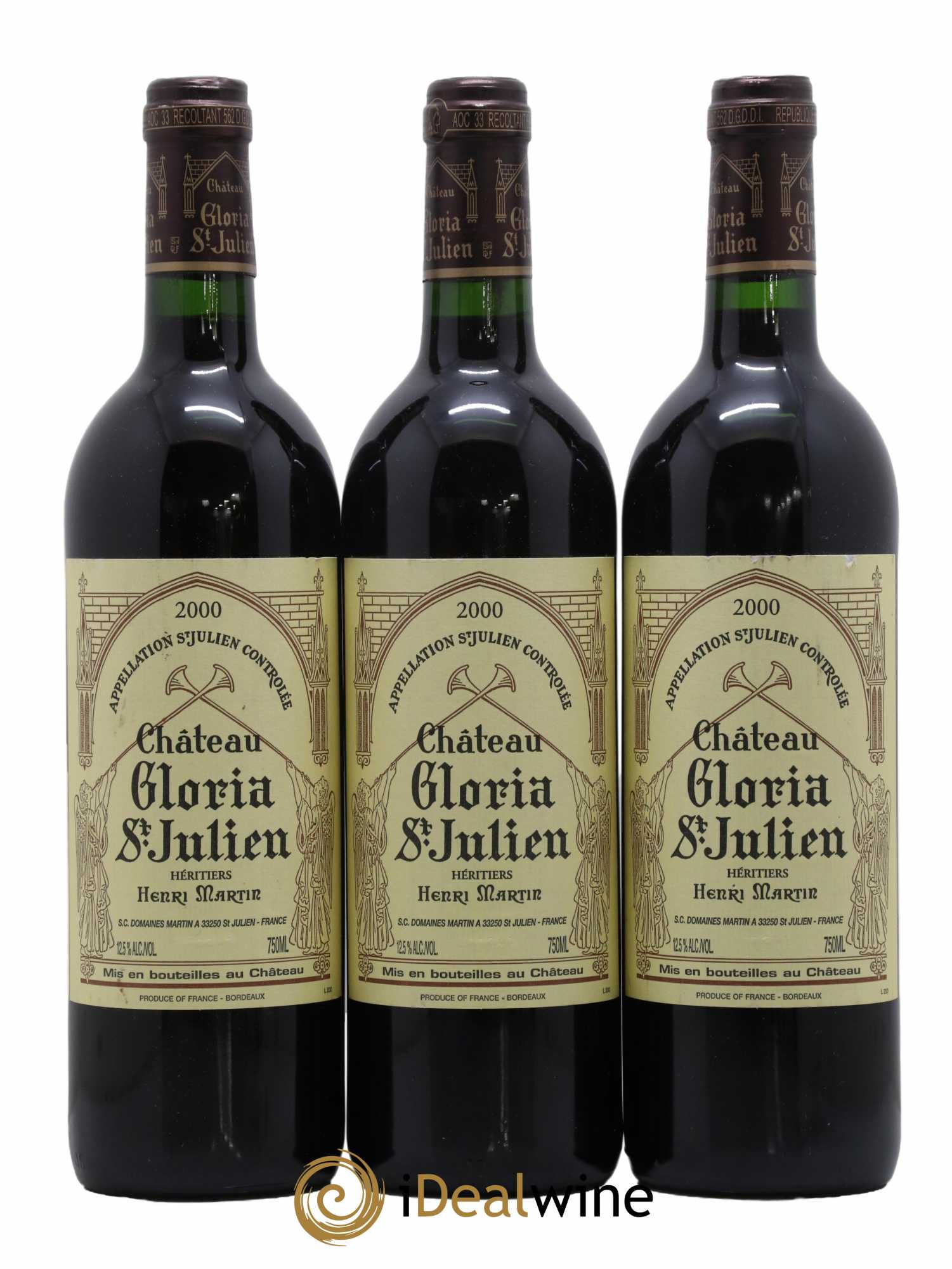 Château Gloria 2000 - Lot de 3 bouteilles - 0