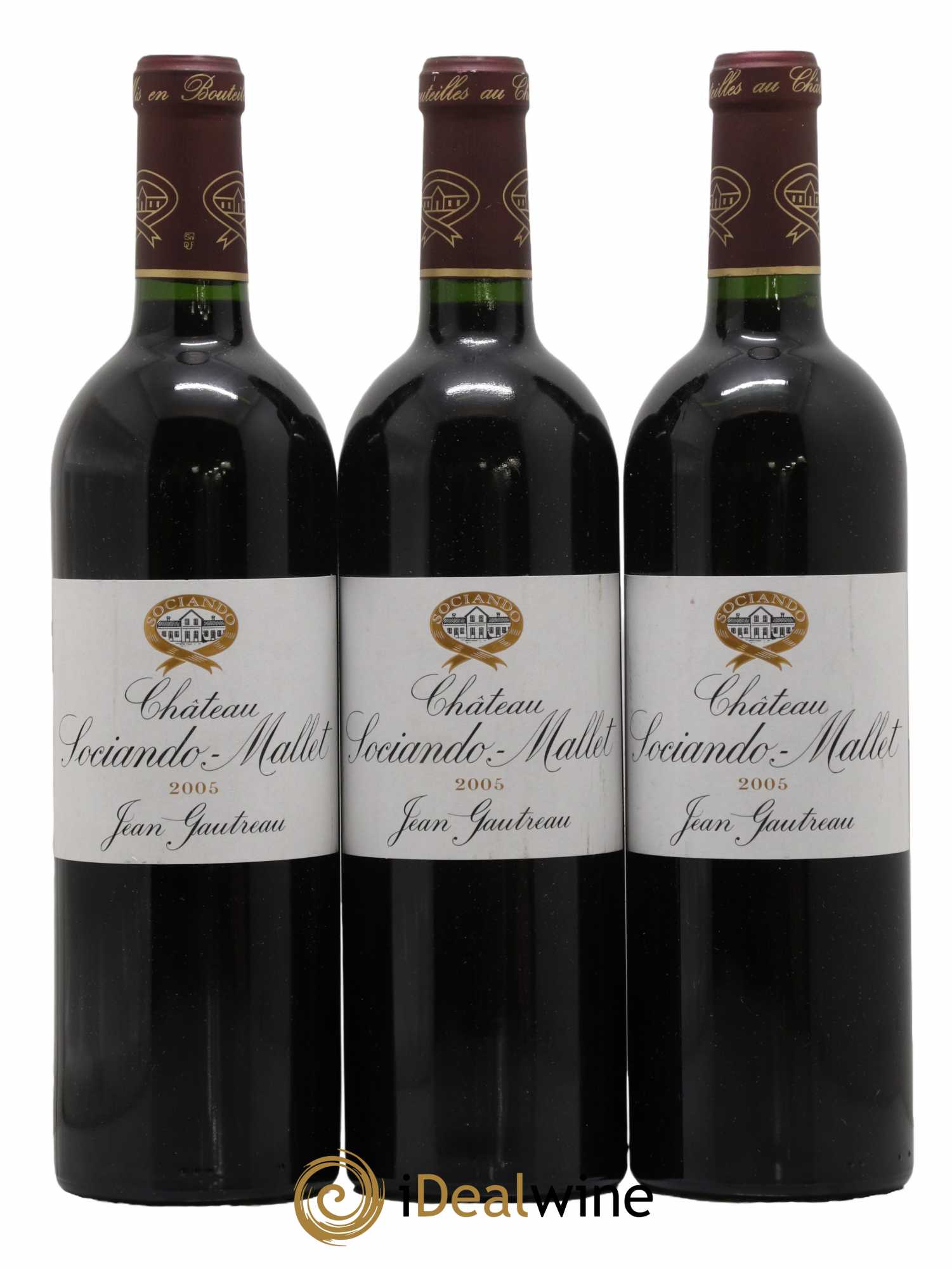 Château Sociando Mallet 2005 - Lot de 3 bouteilles - 0