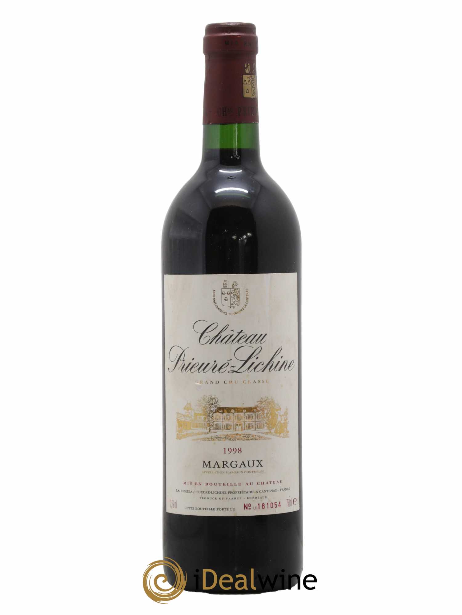 Château Prieuré Lichine 4ème Grand Cru Classé 1998 - Lot de 1 bouteille - 0