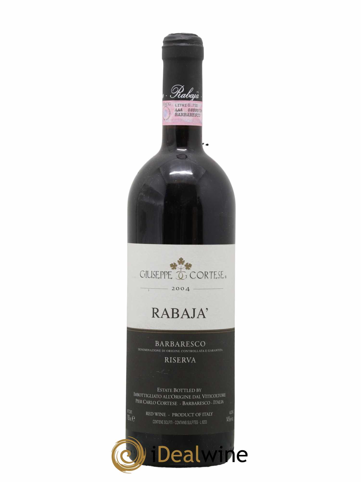 Barbaresco DOCG Rabajà Giuseppe Cortese 2004 - Lot de 1 bouteille - 0