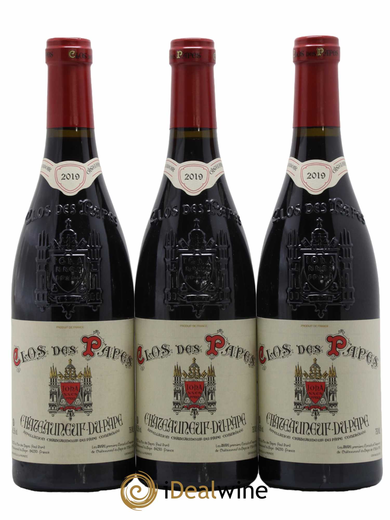 Châteauneuf-du-Pape Clos des Papes - Paul Avril 2019 - Lot de 3 bouteilles - 0