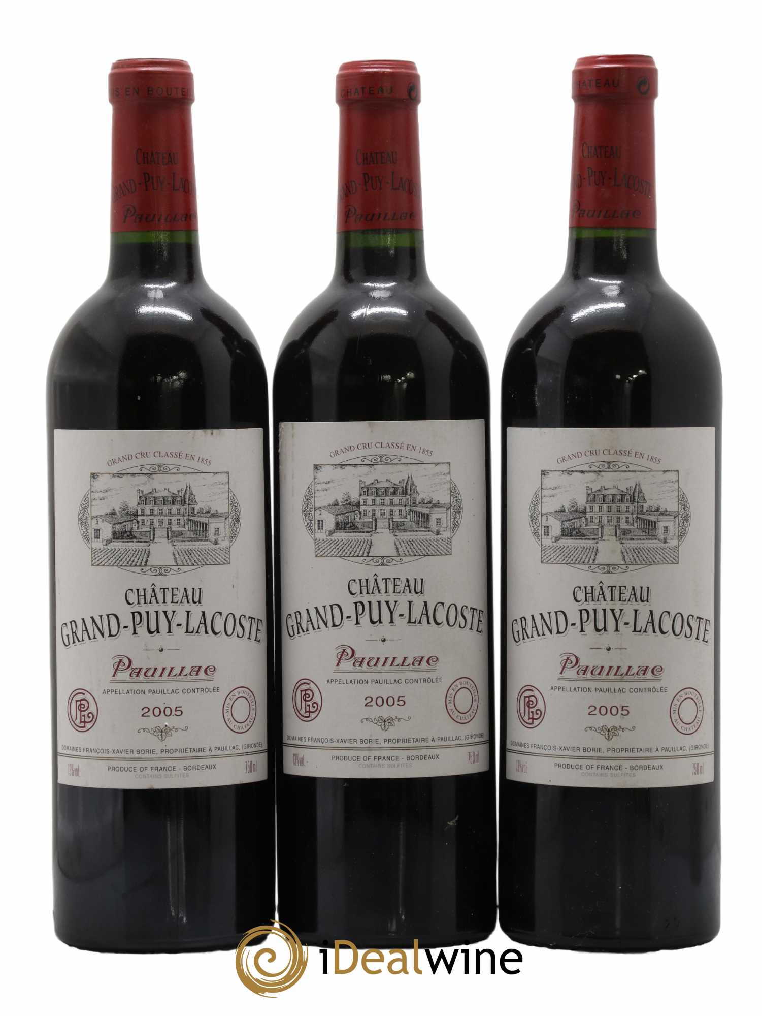 Château Grand Puy Lacoste 5ème Grand Cru Classé 2005 - Lot de 3 bouteilles - 0