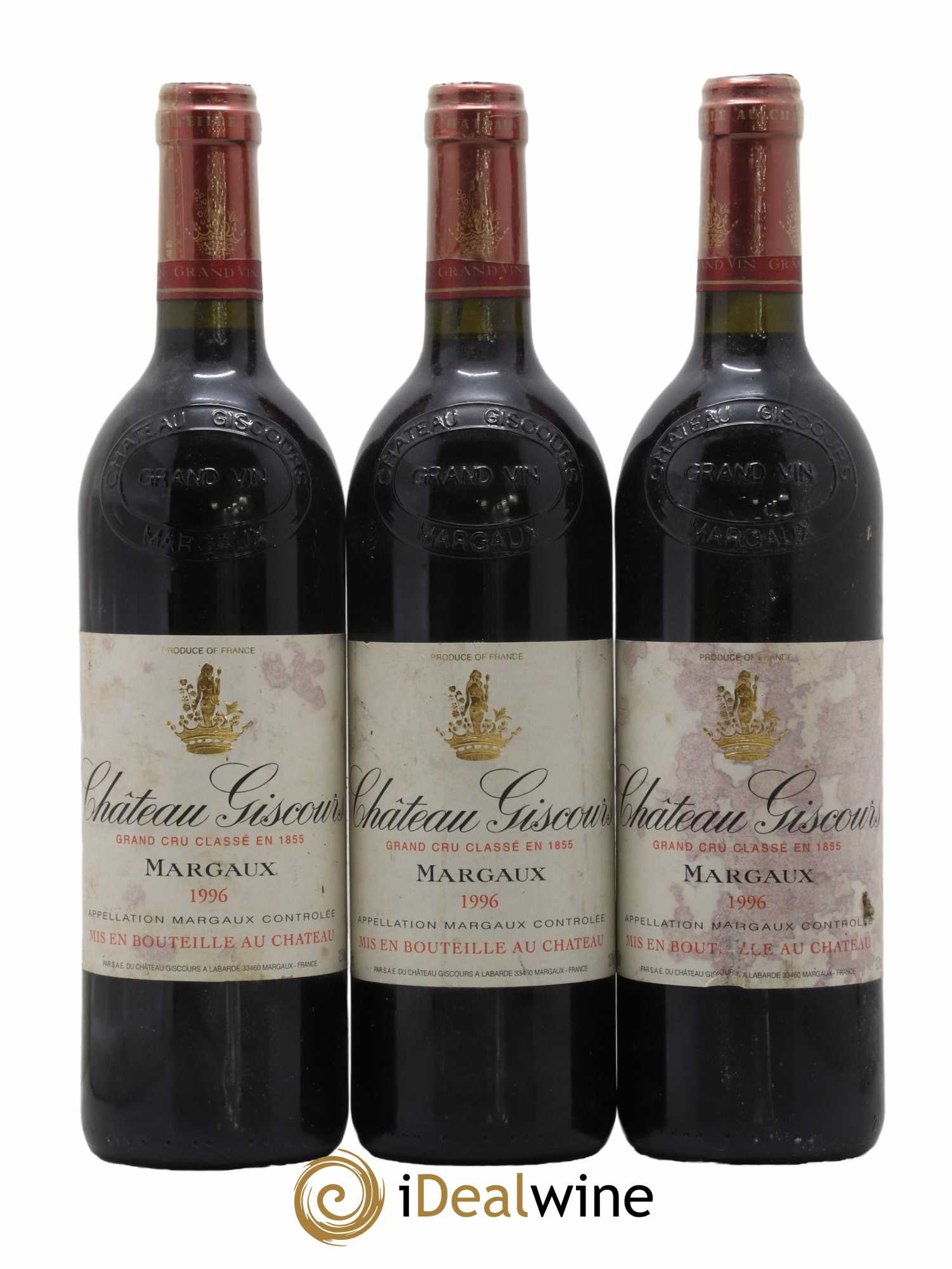 Château Giscours 3ème Grand Cru Classé 1996 - Lot de 3 bouteilles - 0