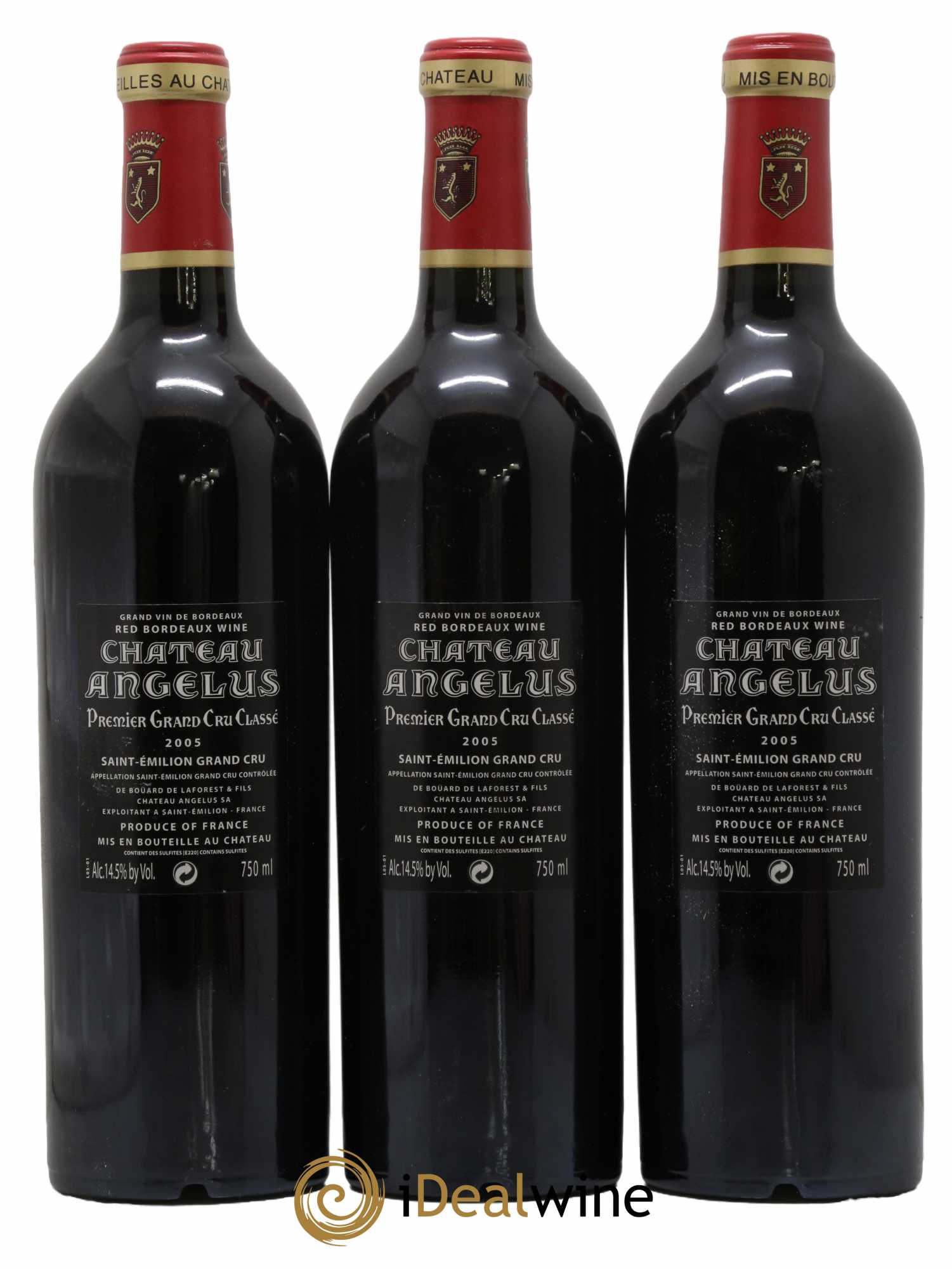 Château Angélus 1er Grand Cru Classé A 2005 - Lot de 3 bouteilles - 1