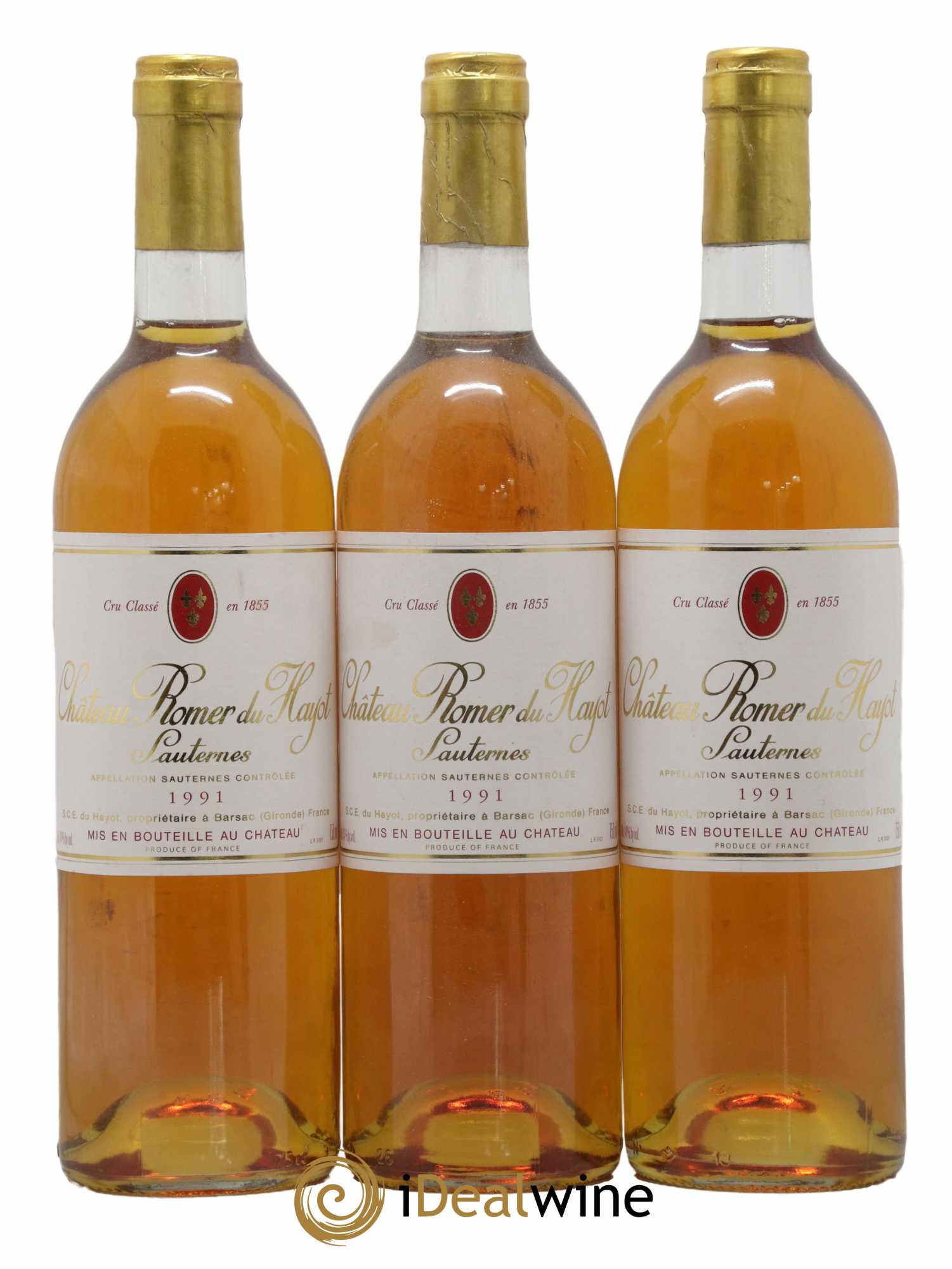 Château Romer du Hayot 2ème Grand Cru Classé 1991 - Lot de 3 bouteilles - 0