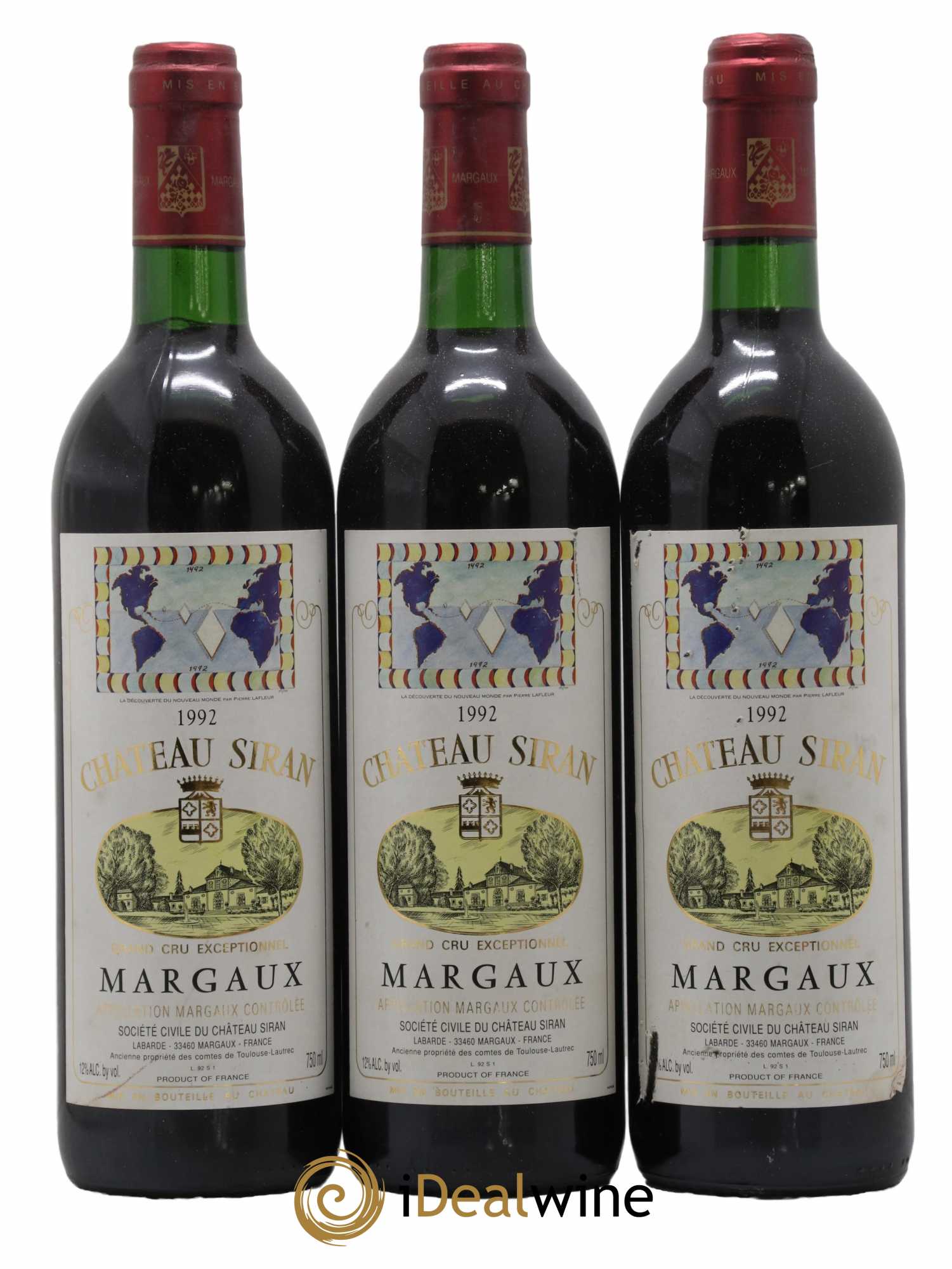 Château Siran 1992 - Lot de 3 bouteilles - 0