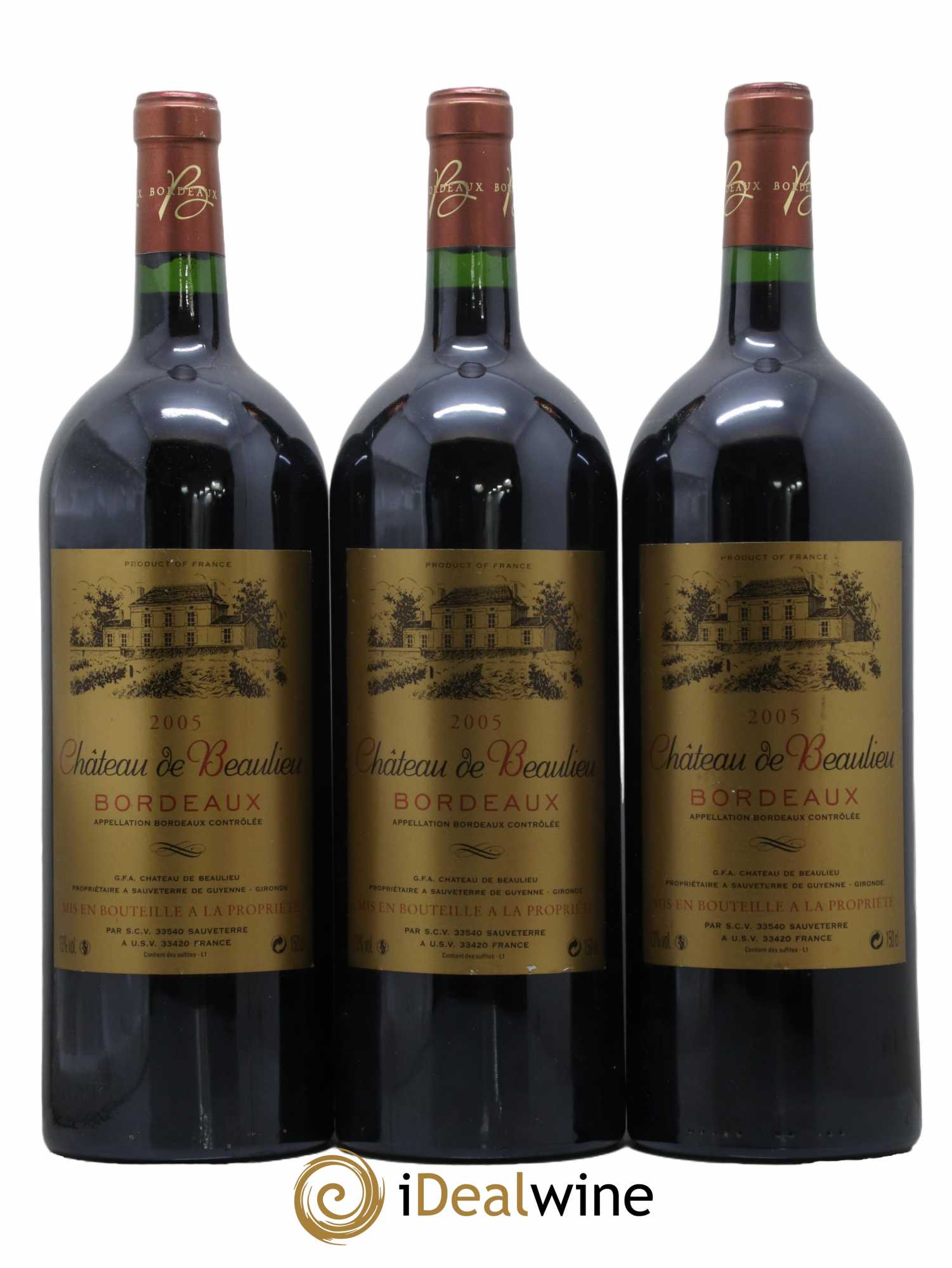 Bordeaux Supérieur Château de Beaulieu 2005 - Posten von 3 Magnum - 0