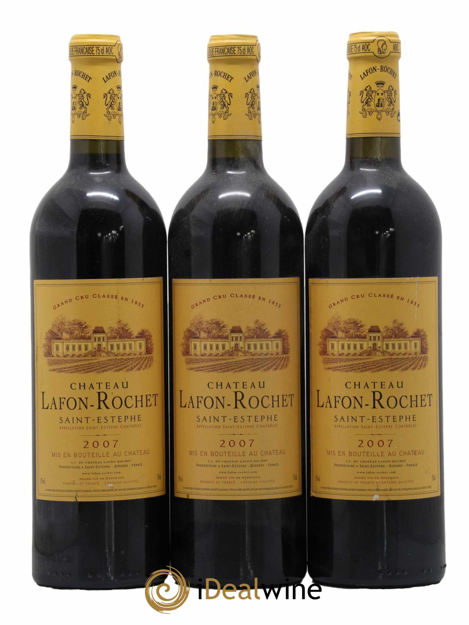 Château Lafon Rochet 4ème Grand Cru Classé 2007 - Lot de 3 bouteilles - 0