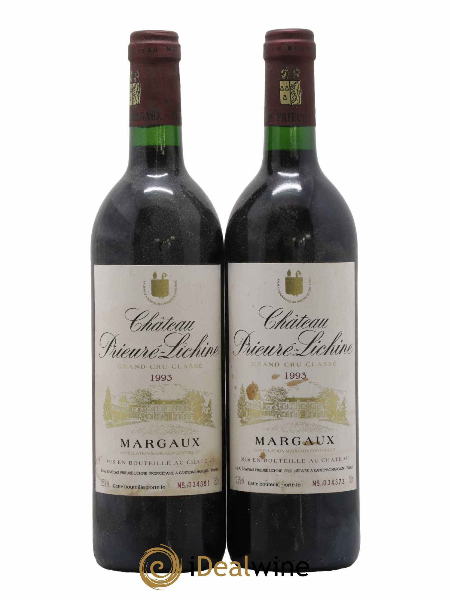 Château Prieuré Lichine 4ème Grand Cru Classé 1993 - Lot de 2 bouteilles - 0