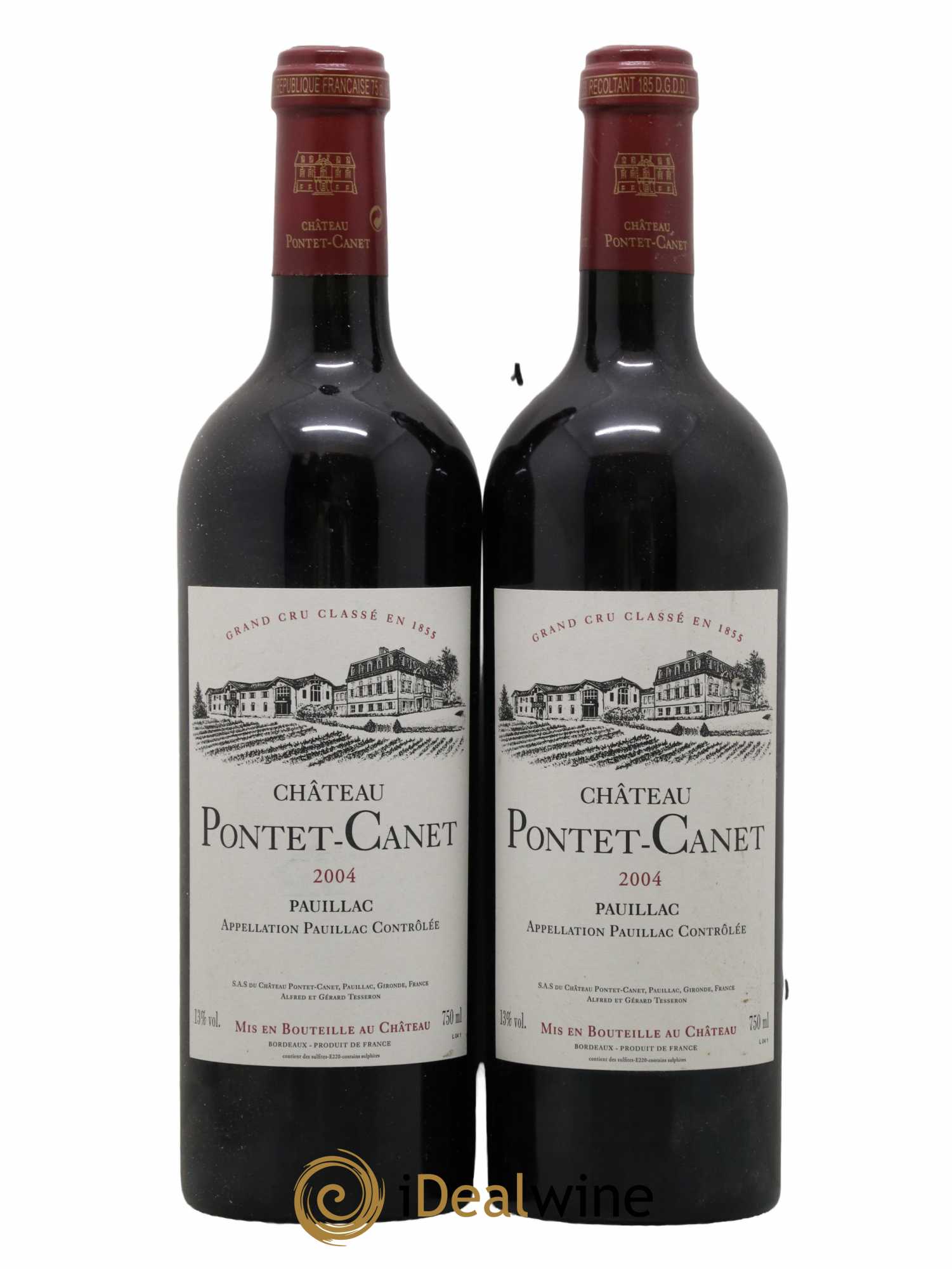 Château Pontet Canet 5ème Grand Cru Classé 2004 - Lot de 2 bouteilles - 0